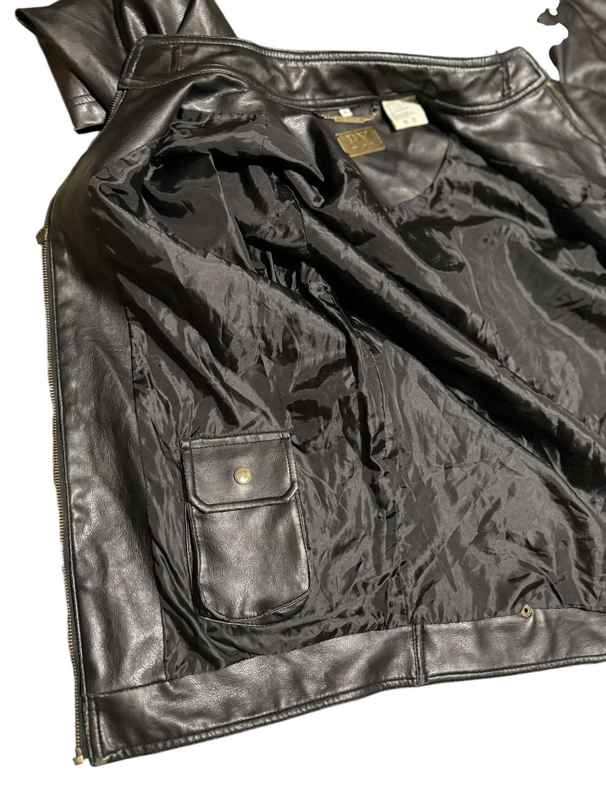 Other Vintage Striped Leather Biker Jacket Size US M / EU 48-50 / 2 - 3 Thumbnail