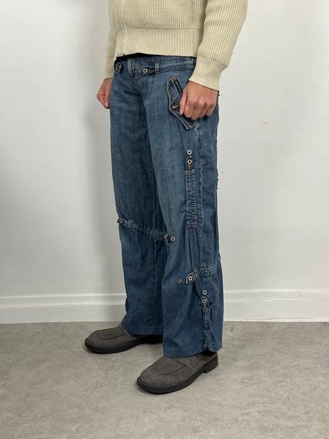 Dolce & Gabbana SS2004 Dolce & Gabbana Blue Technical Flared Denim Jeans Size US 32 / EU 48 - 3 Thumbnail
