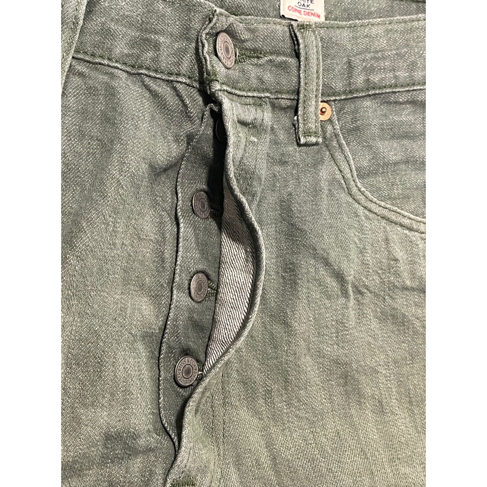 Levi's Levi's 501 XX Jeans White Oak Cone Denim Straight Leg Button-Fly Green 31x31.5 Mens Regular 501 Series Size US 31 - 4 Thumbnail