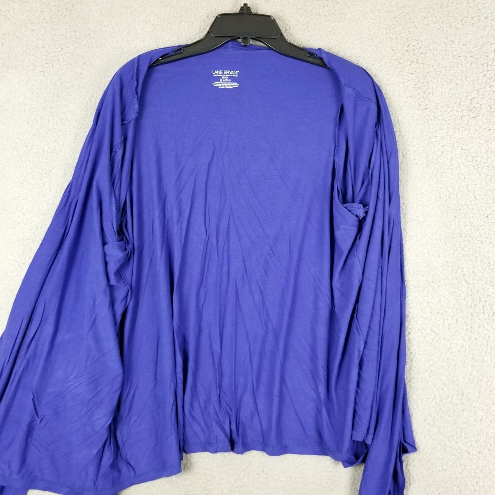 Vintage Lane Bryant Cardigan Cover Up Boho Kimono 22/24 Blue LS Open Stretch Size 3XL / US 20-22 - 7 Thumbnail