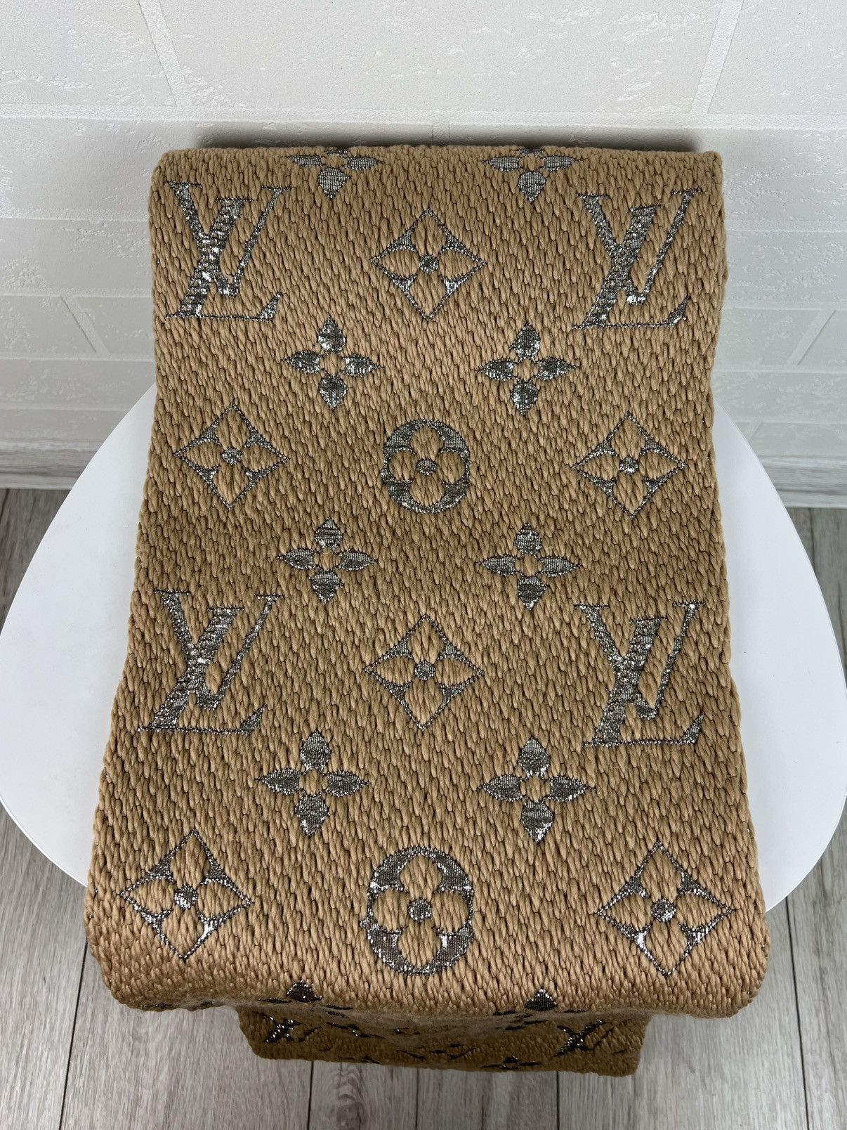 Louis Vuitton LOUIS VUITTON Scarf Echarpe LV Logomania Monogram Wool Silk Size ONE SIZE - 14 Thumbnail