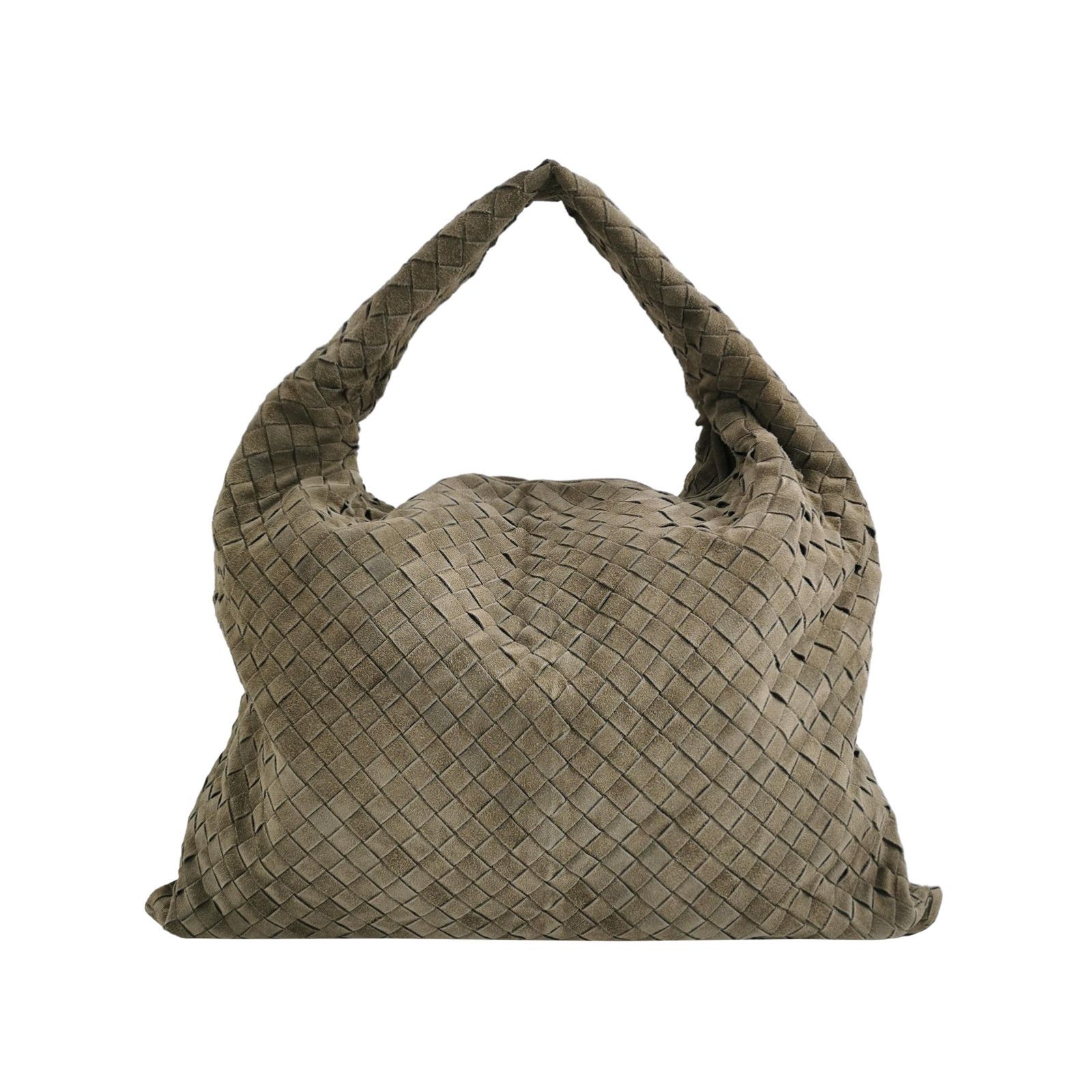Bottega Veneta Suede Intrecciato Hop Large Bag in Brown, Women's