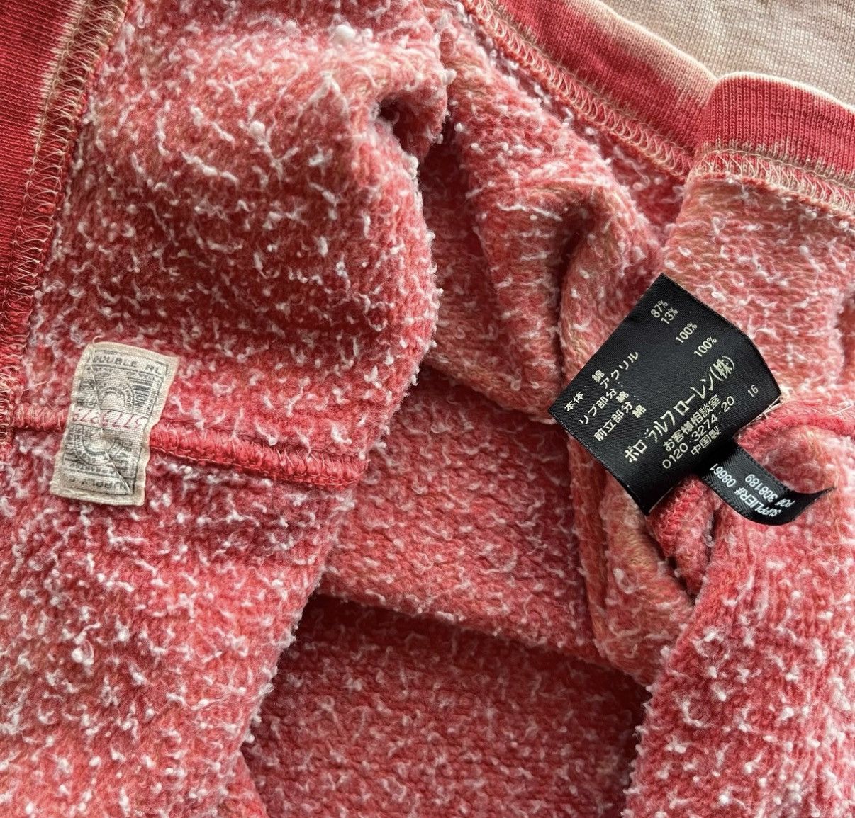RRL Ralph Lauren Washed Pink Henley Hoodie - Ralph Lauren Double RL K22 Size US S / EU 44-46 / 1 - 5 Thumbnail