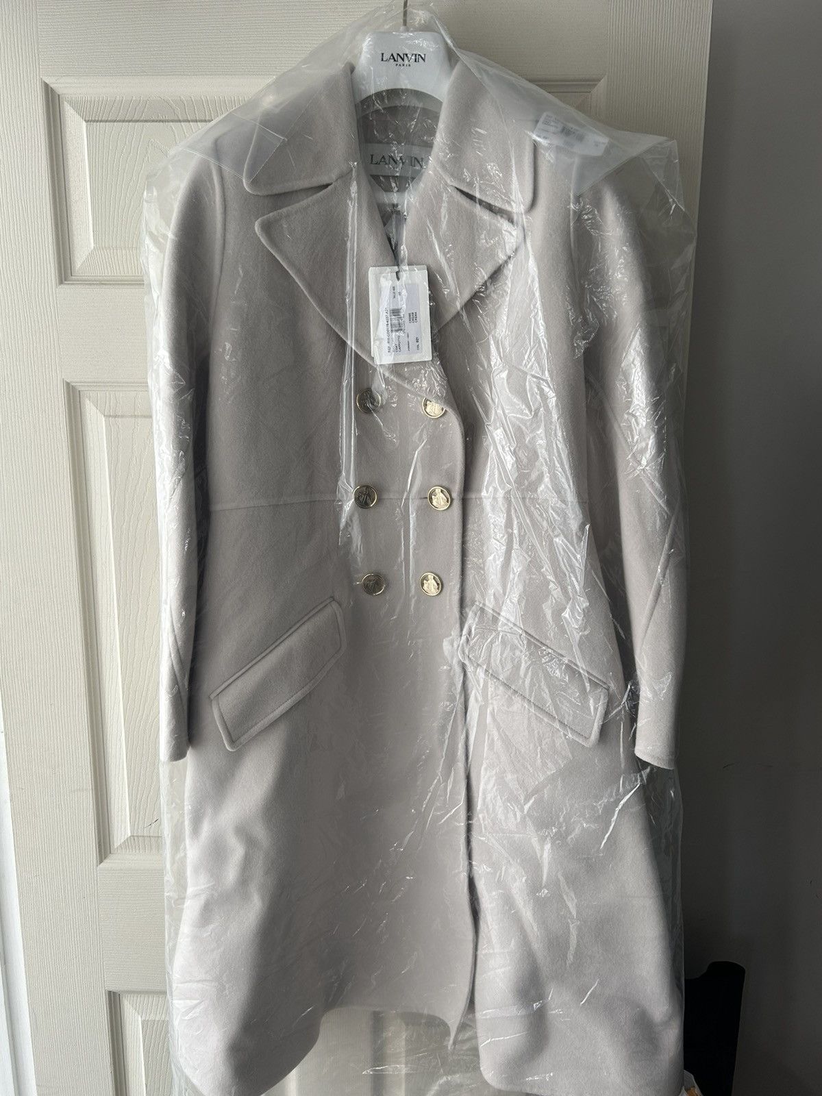 ジャケット・アウター LANVIN CASHMERE DOUBLE BREASTED FRANCE Blue Cashmere Car Coat | Lanvin