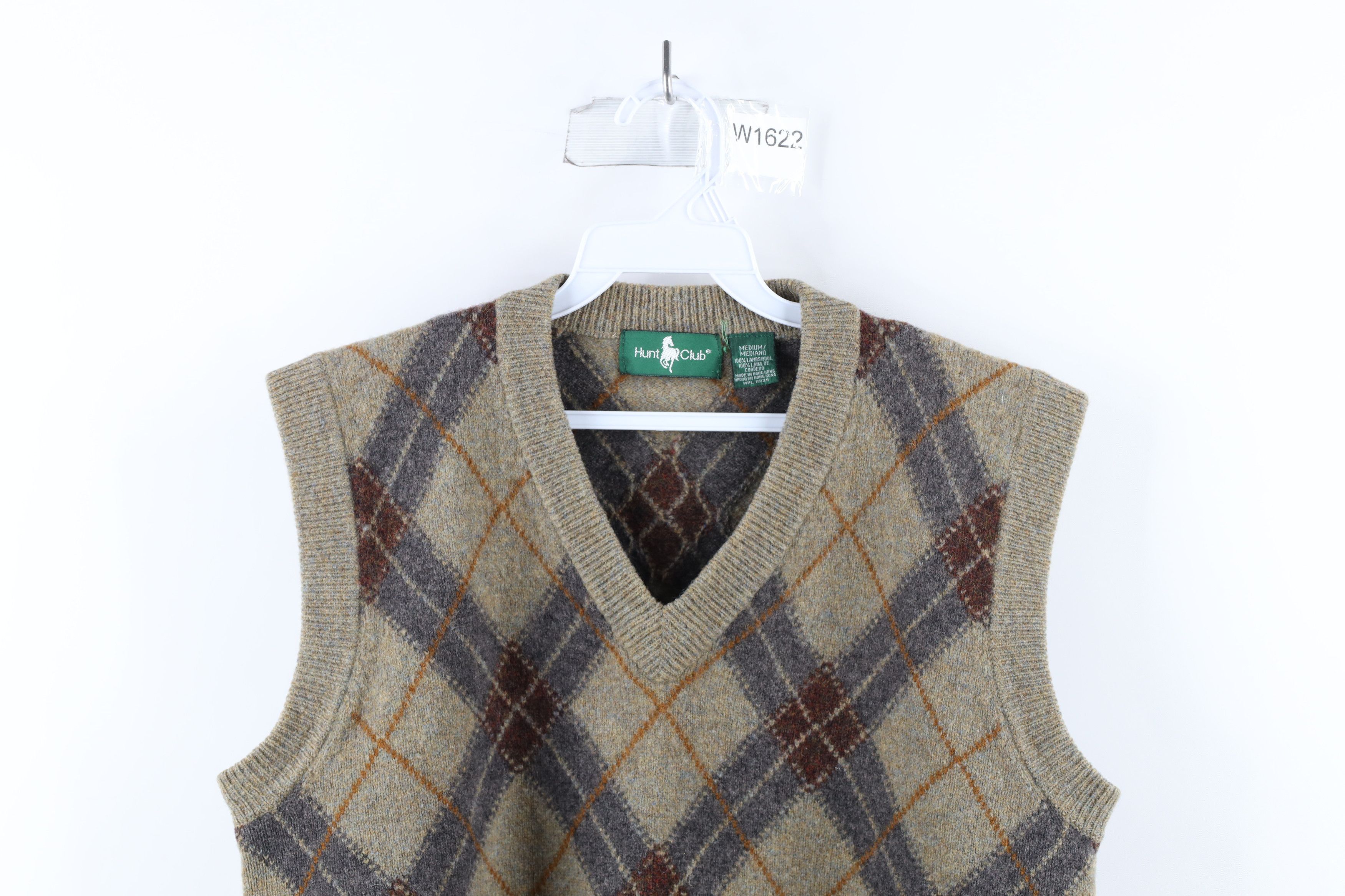 Vintage Vintage 90s Streetwear Diamond Lambswool Knit Sweater Vest Size ONE SIZE - 2 Thumbnail