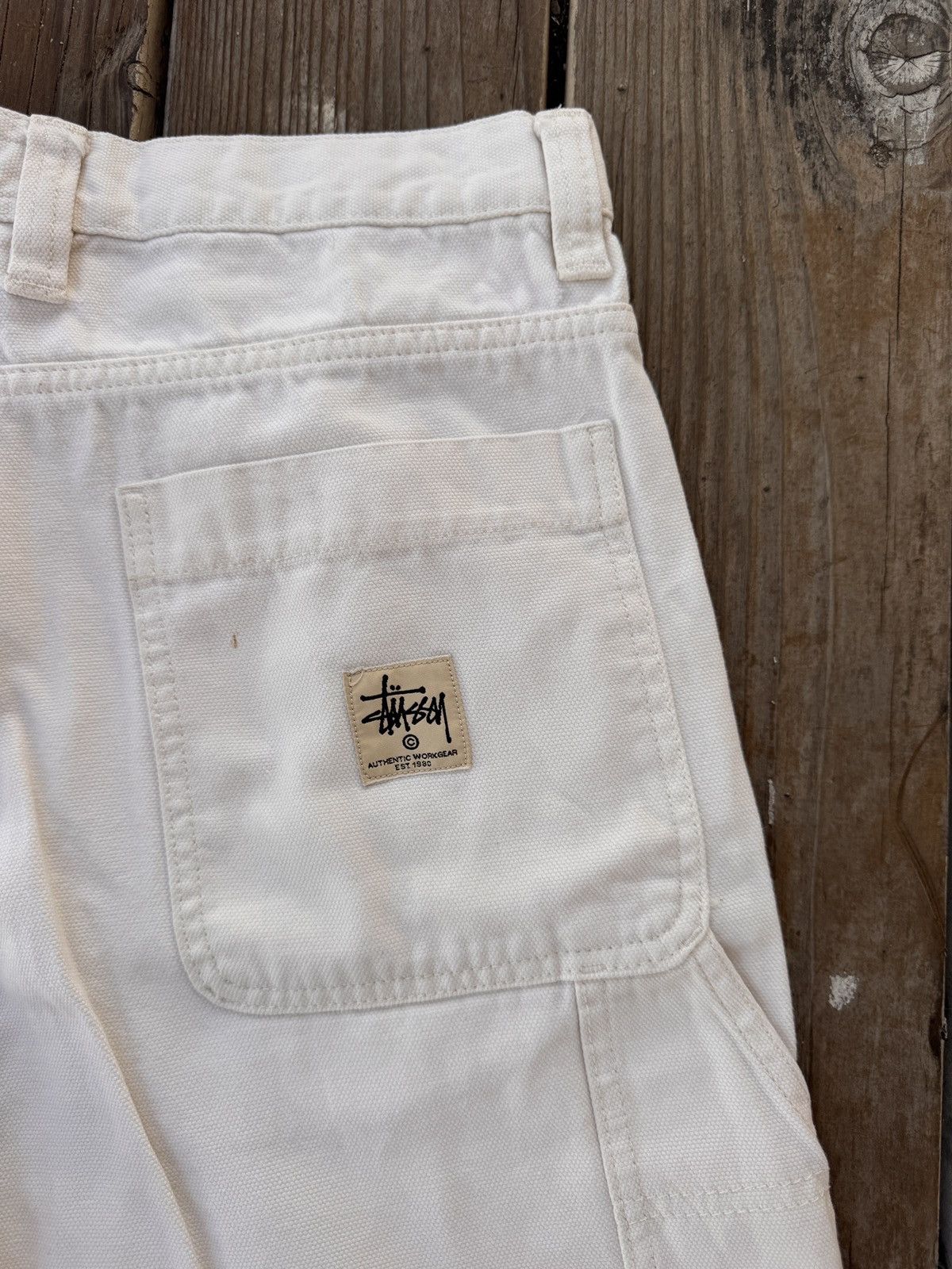 Stussy Stüssy Workgear Painter Pants White Carpenter 34 Vintage