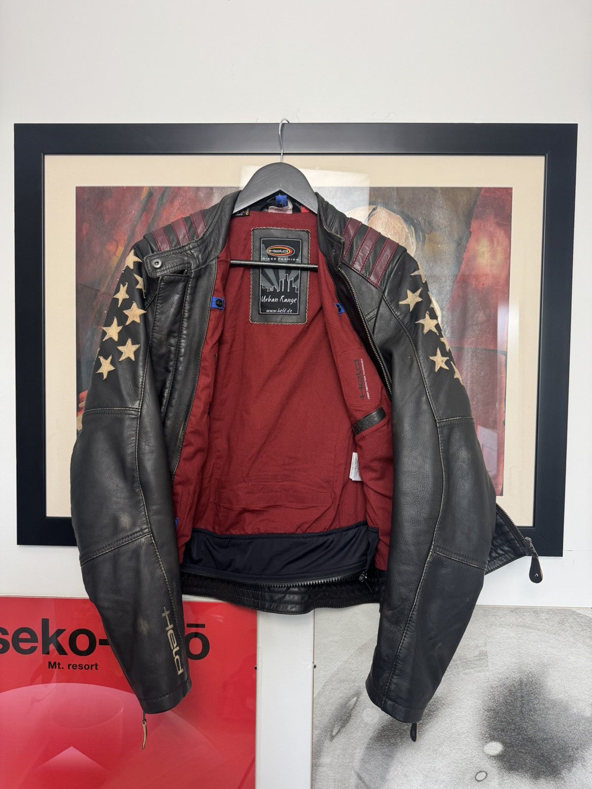 Genuine Leather Vintage 90s Cropped Boxy Leather Racing Jacket Hype Stars Size US S / EU 44-46 / 1 - 3 Thumbnail