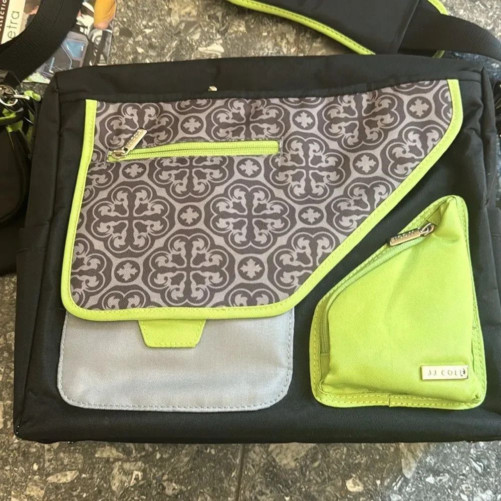 Other JJ Cole black/lime/gray pattern multi compartment adjustabl Size ONE SIZE - 2 Thumbnail