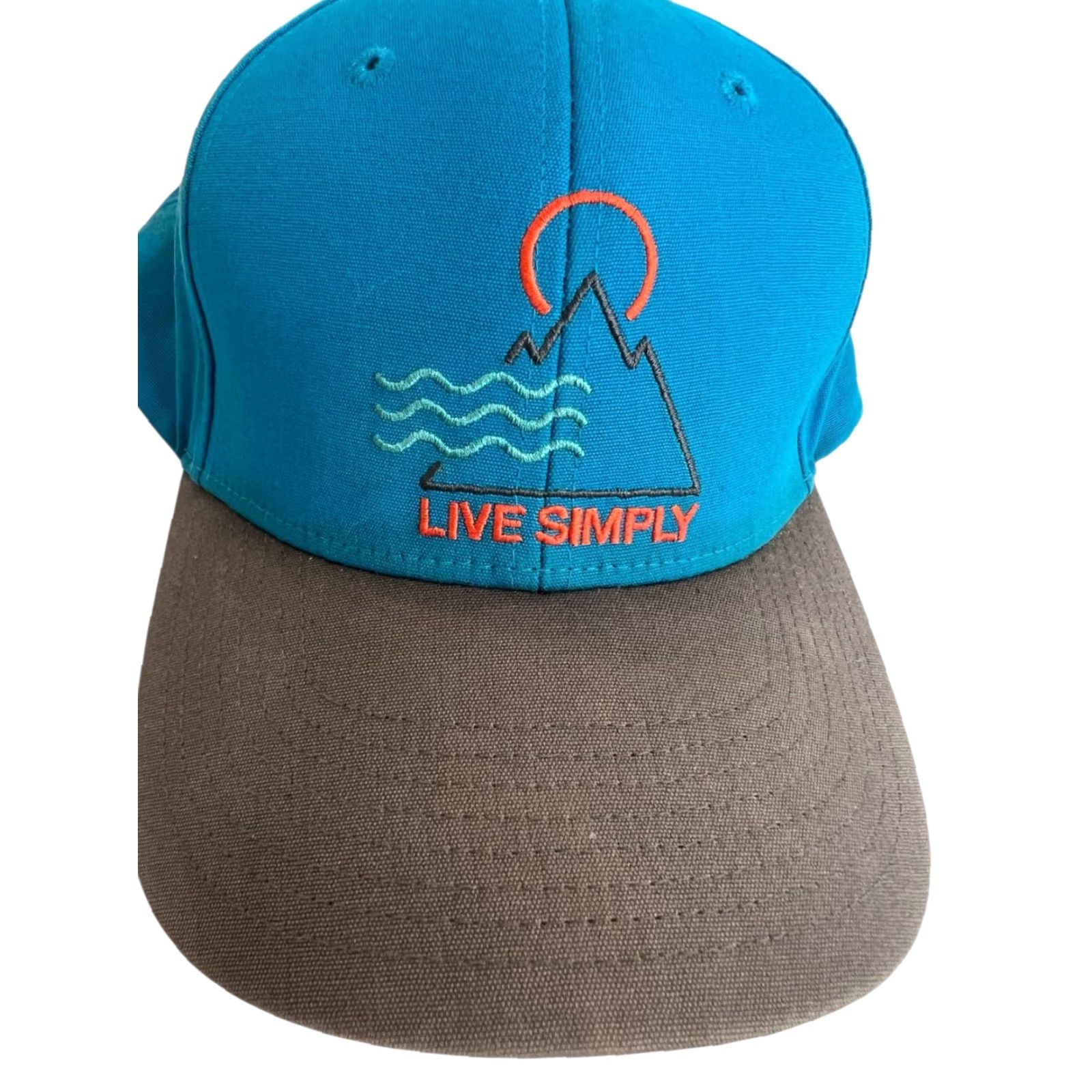 Patagonia Patagonia Hat Cap Snapback Teal Orange Gray Adjustable Live Simply Men One Size Blue Weathered Sides Noted Size ONE SIZE - 3 Thumbnail