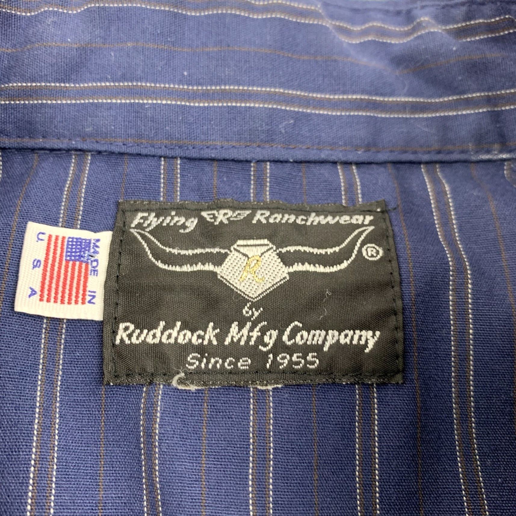 Vintage VINTAGE Flying Ranchwear Pearl Snap Shirt Adult XL Blue Stripes Outdoor Nature Mens 90s 80s Size US XL / EU 56 / 4 - 3 Thumbnail