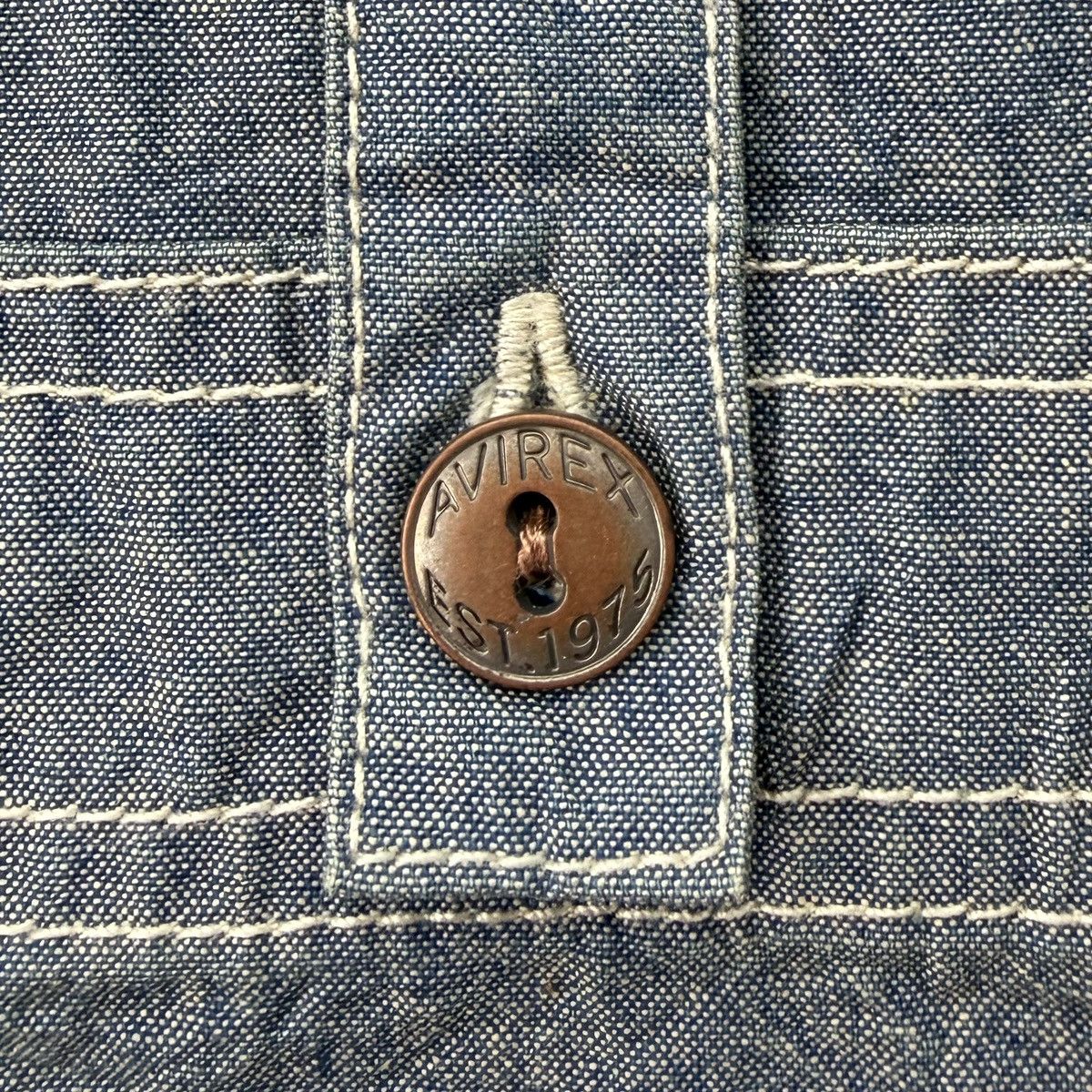 Avirex Avirex U.S Navy Patch Shirt Military Workwear Denim Style Size US XXL / EU 58 / 5 - 9 Thumbnail