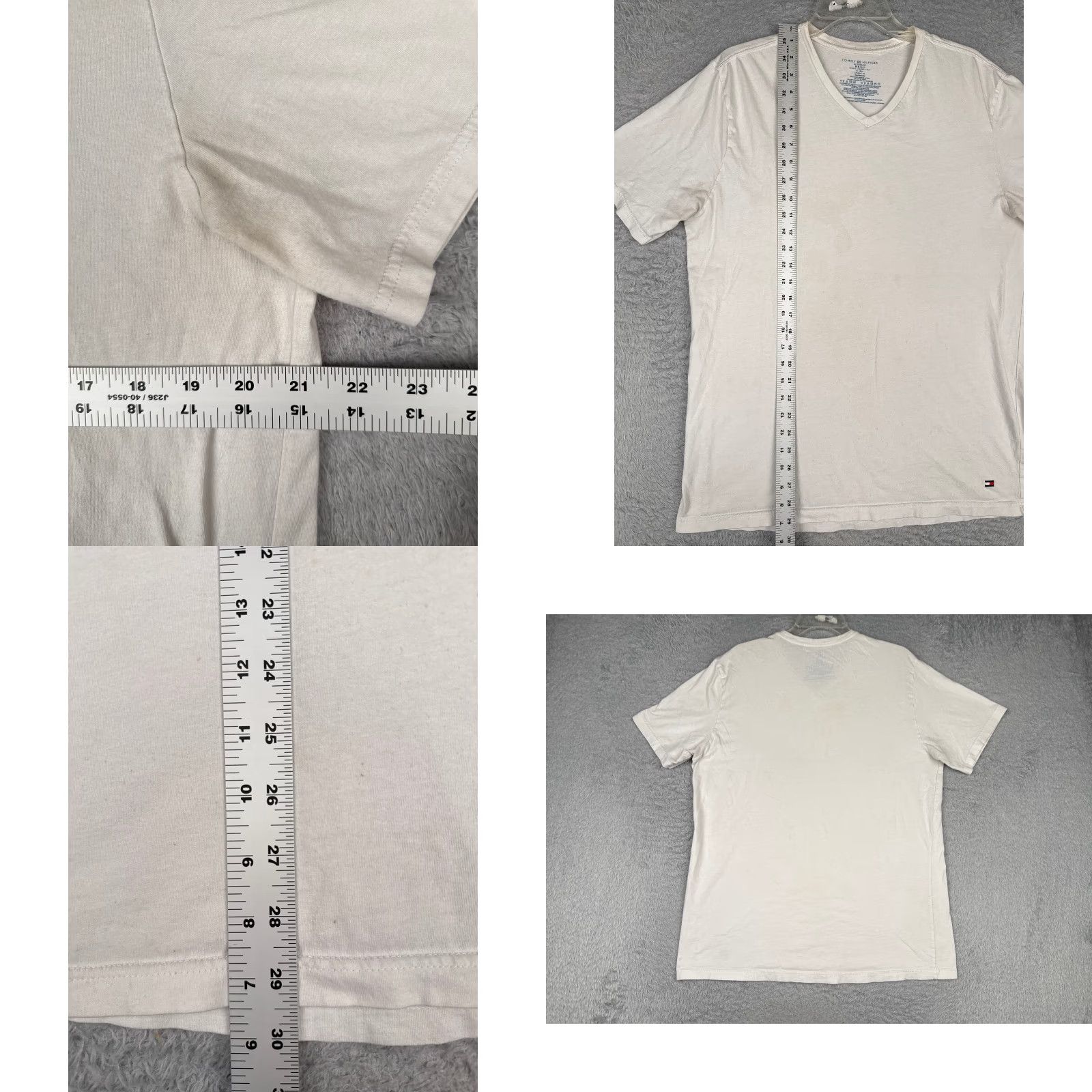 Tommy Hilfiger Tommy Hilfiger Shirt Adult XL White V-Neck Cotton Short Sleeve Jersey Logo Embroidered Mens T-Shirt Central American? Size US XL / EU 56 / 4 - 8 Thumbnail