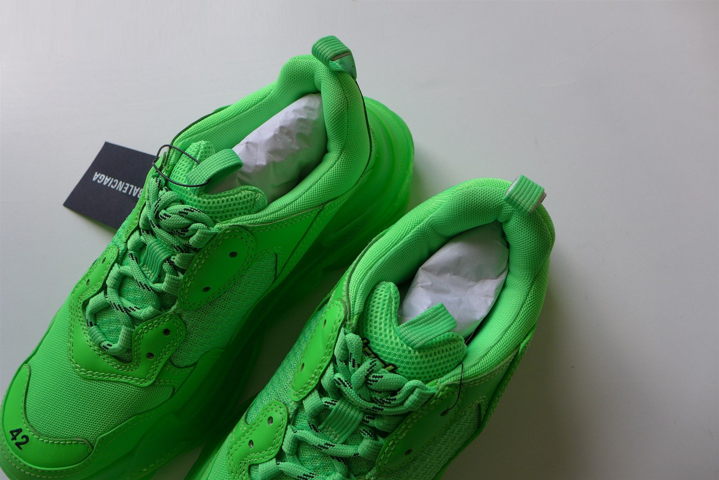 Balenciaga Balenciaga Triple S Sneakers - Neon Green Size US 9 / EU 42 - 5 Thumbnail