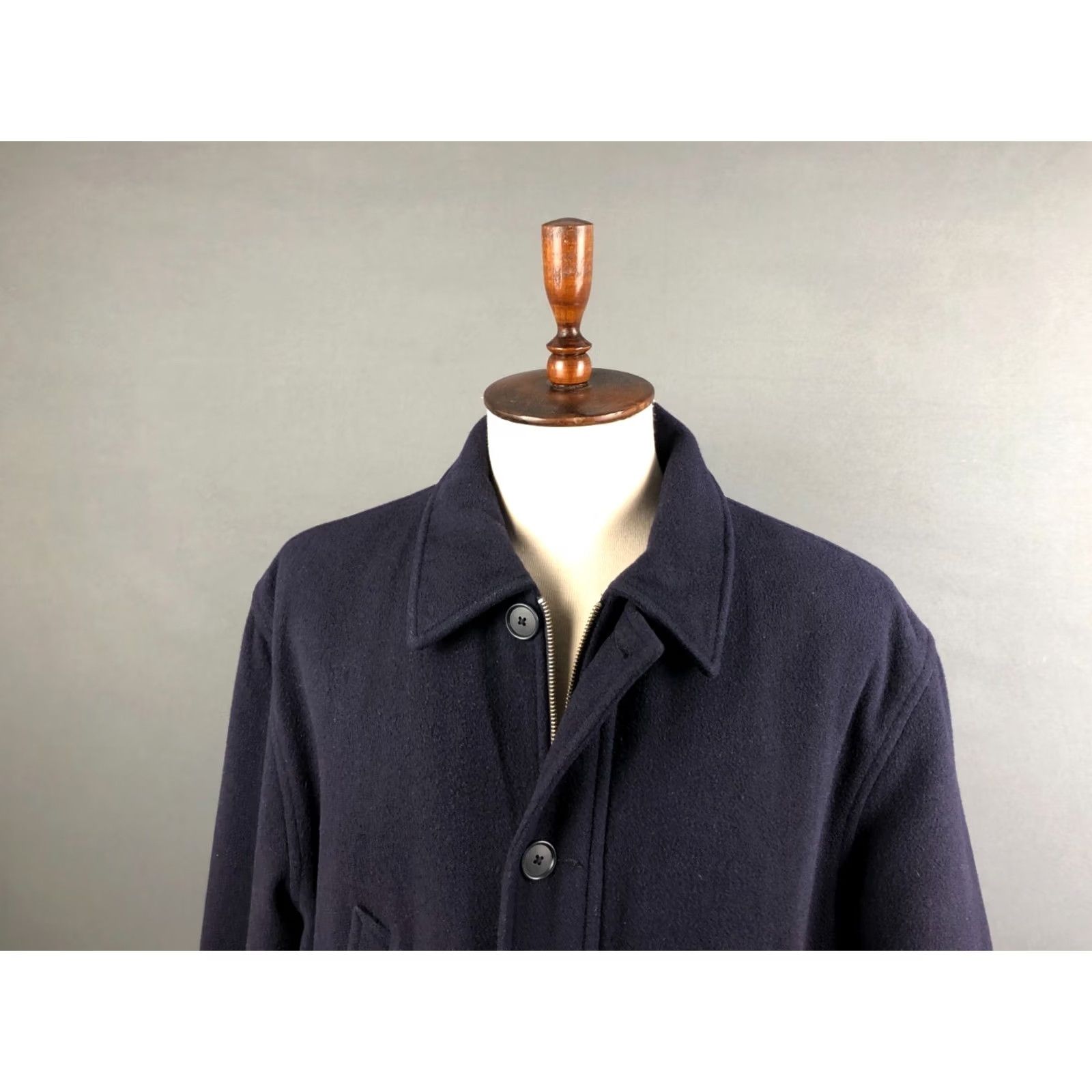 Ralph Lauren Ralph Lauren Coat Mens XL Dark Blue Wool Blend Overcoat Solid Two-Way Zipper Button Zip Lined Pocketed Mid-Length Casual Jacket/Coat Size US XL / EU 56 / 4 - 6 Thumbnail