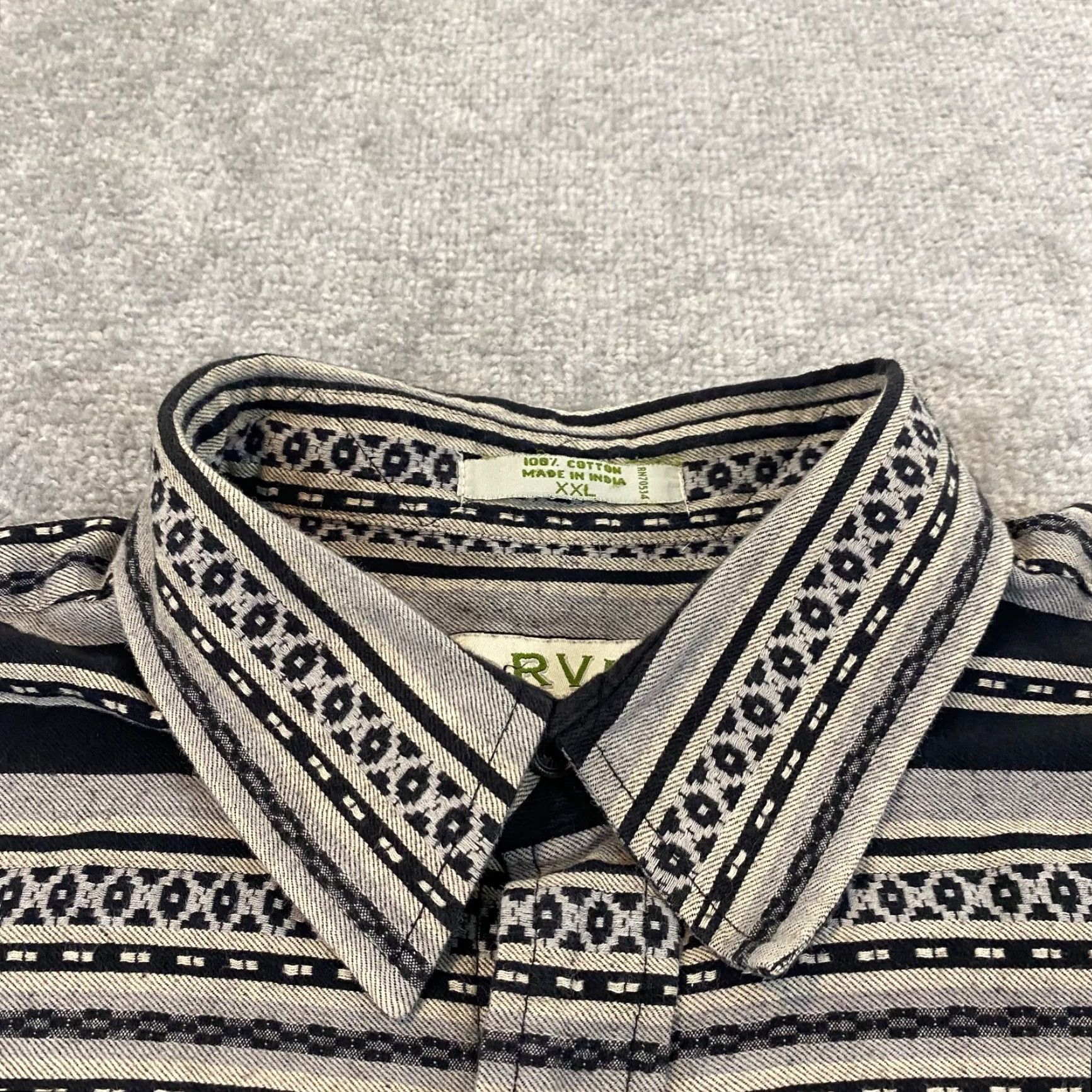 Orvis ORVIS Shirt 2XL Mens Brown Black Stripe Southwestern Button Up Short Sleeve Hike Size US XXL / EU 58 / 5 - 2 Thumbnail