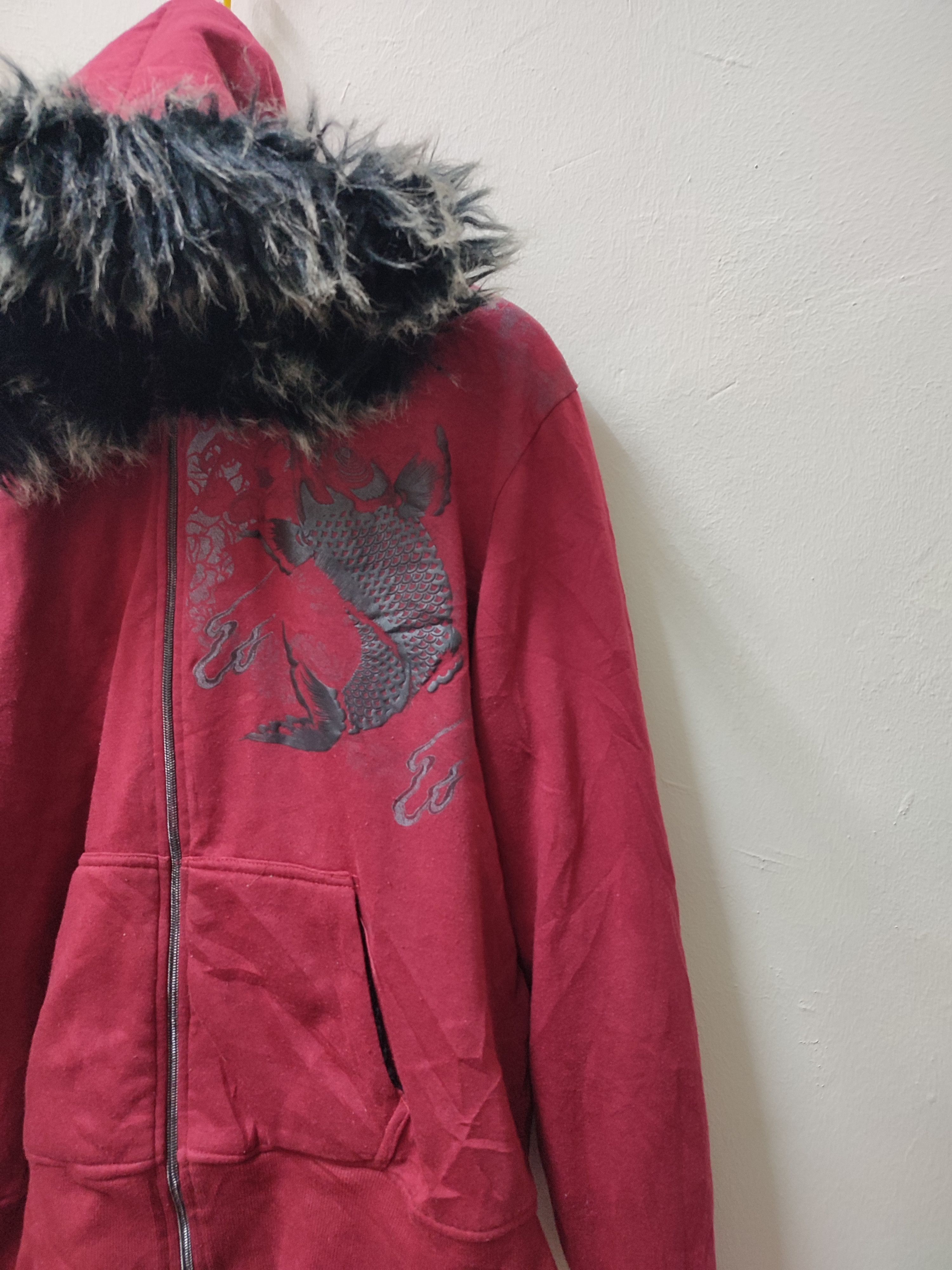 Japanese Brand Fur Sukajan Fish Koi Zip Up Hoodies Size US XL / EU 56 / 4 - 6 Thumbnail