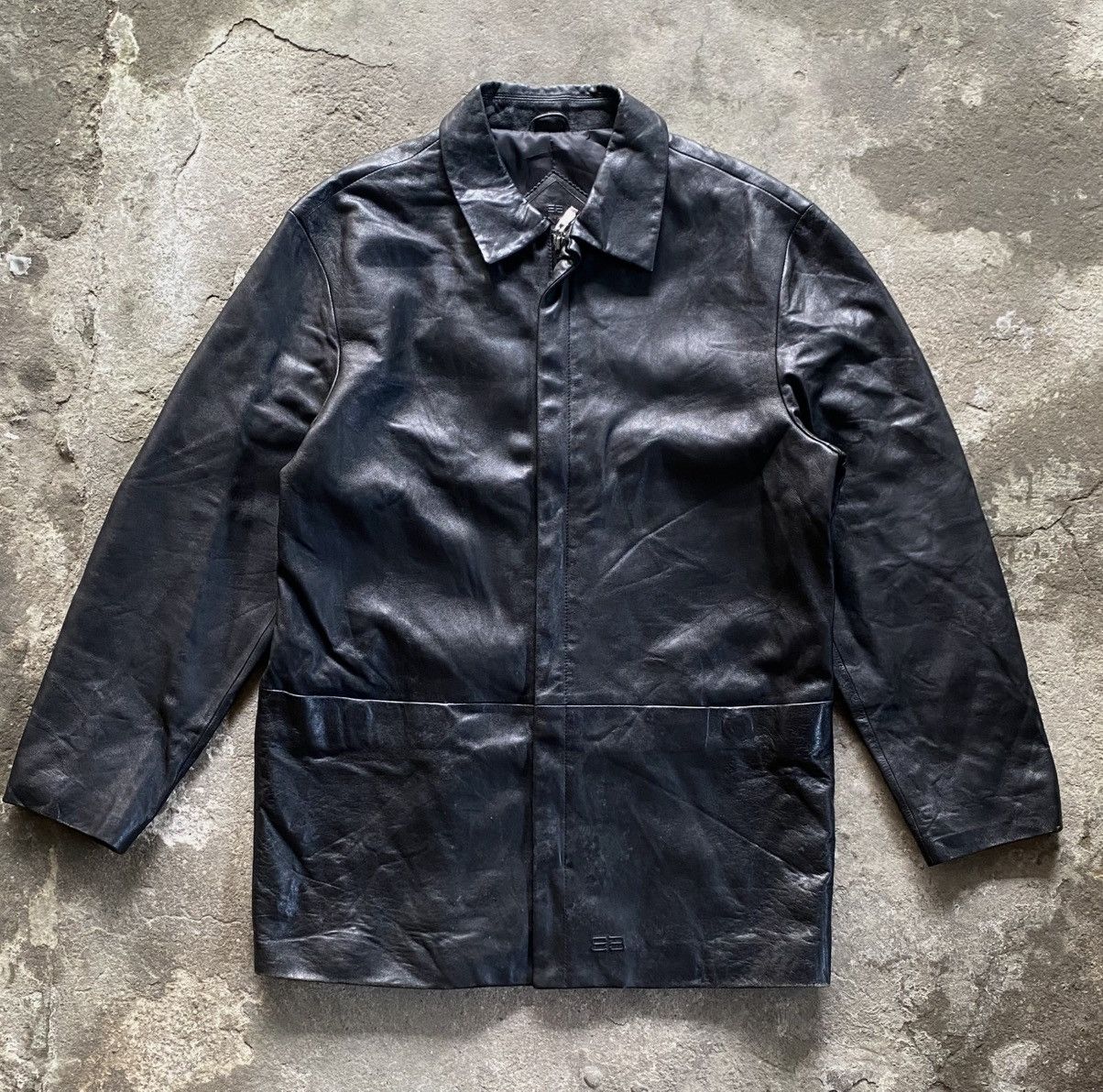 Balenciaga Balenciaga - 1997 Leather Zip-up Jacket Size US L / EU 52-54 / 3 - 1 Thumbnail