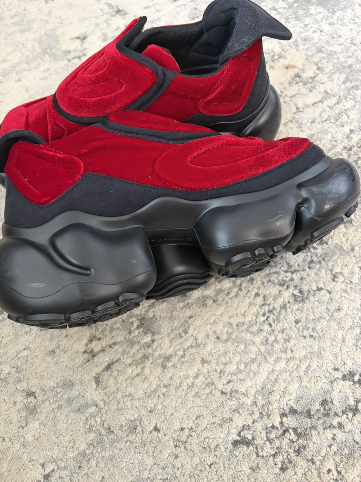 Japanese Brand grounds - Red Velvet Platform Rave Sneakers Size US 10 / EU 43 - 9 Thumbnail