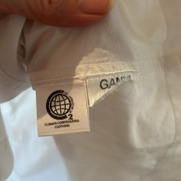 Ganni SSENSE GANNI White Puff Sleeve Poplin Blouse 8 euc summer Size M / US 6-8 / IT 42-44 - 7 Thumbnail