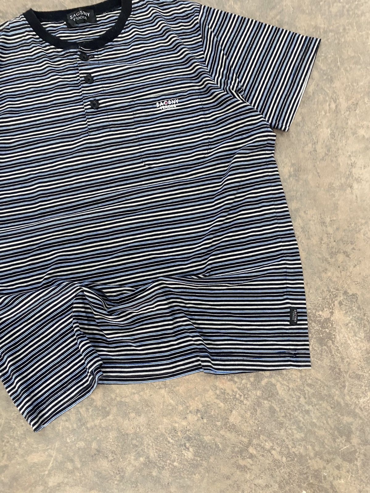 Yohji Yamamoto Yohji Yamamoto Striped Tee Sacsny Y’saccs Ys Size US L / EU 52-54 / 3 - 3 Thumbnail