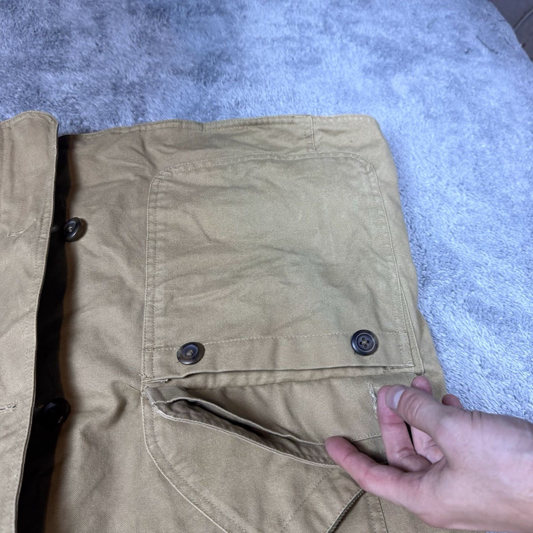 Gap VINTAGE Gap Jacket Mens L Canvas Chore Coat Quilted Utility Corduroy Cuff Collar Leather? Size US L / EU 52-54 / 3 - 7 Thumbnail
