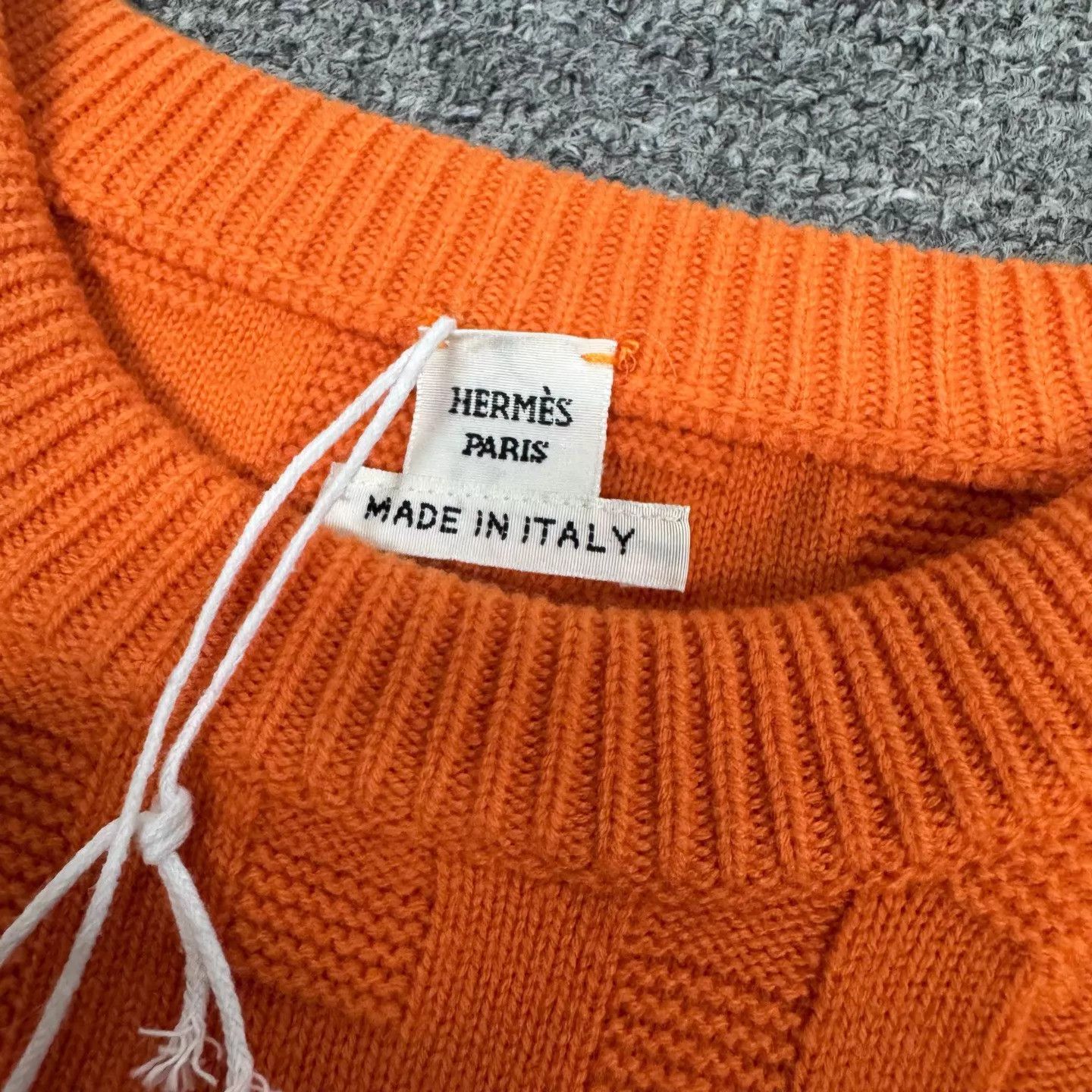 Hermes Hermes Orange H Jacquard Crew Neck 100% Wool Knit Sweater Size XS / US 0-2 / IT 36-38 - 6 Thumbnail