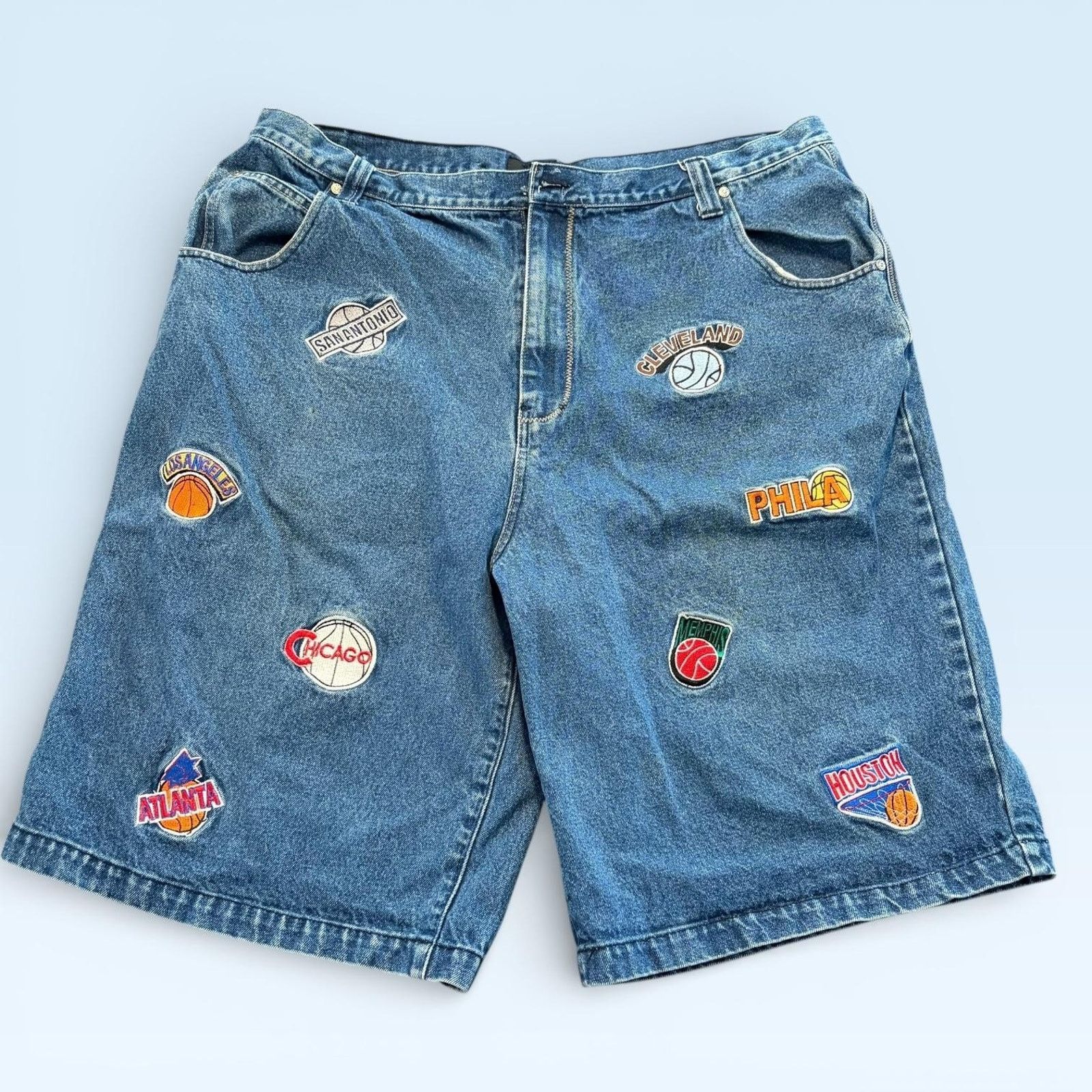 Vintage Y2K Hip Hop NBA Teams Denim Shorts Mens 42 Blue NBA Size US 42 / EU 58 - 1 Thumbnail