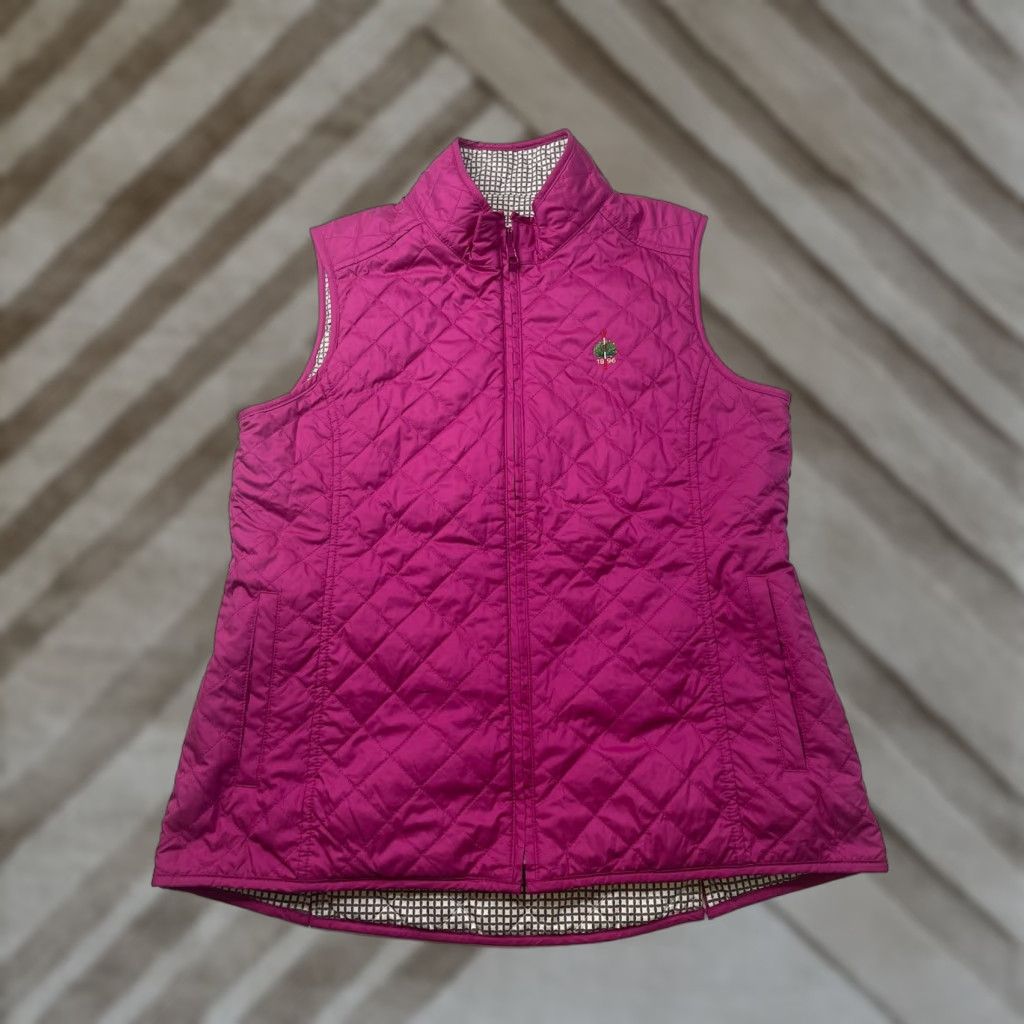 Peter Millar Peter Millar Vest Womens M Reversible Quilted Plaid Golf Merion GC Pink Quilted Warmth Size M / US 6-8 / IT 42-44 - 1 Thumbnail
