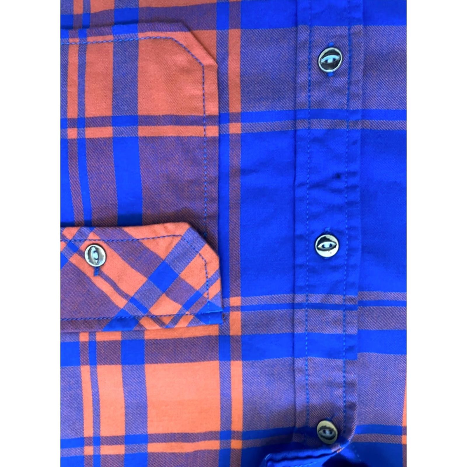 Chubbies Chubbies Button-Up Shirt Plaid Flannel Blue/Orange In Tent Wanderers Club Sz L Mens Shirt Size US L / EU 52-54 / 3 - 4 Thumbnail