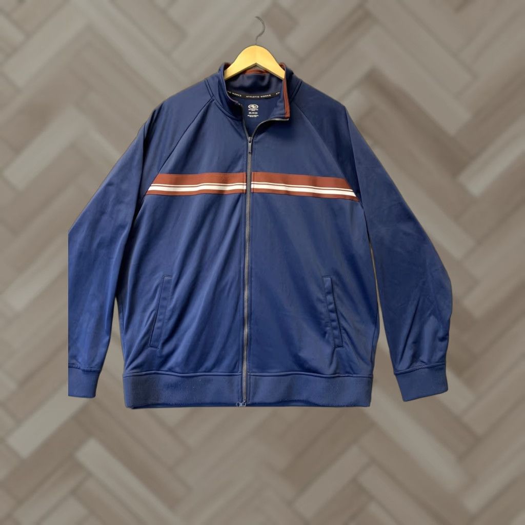 Athletic Works Athletic Works Jacket Men Blue Track XXL Navy 151-29 Windbreaker Zip 2XL Regular NY? Size US XXL / EU 58 / 5 - 1 Thumbnail