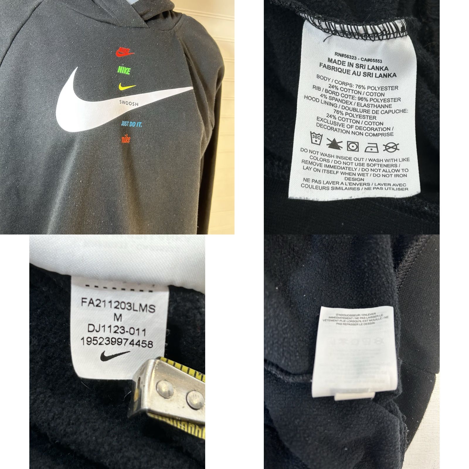 Nike Nike Fleece Hoodie Cropped Women M Black Center Swoosh DJ1123-011 Size M / US 6-8 / IT 42-44 - 9 Thumbnail