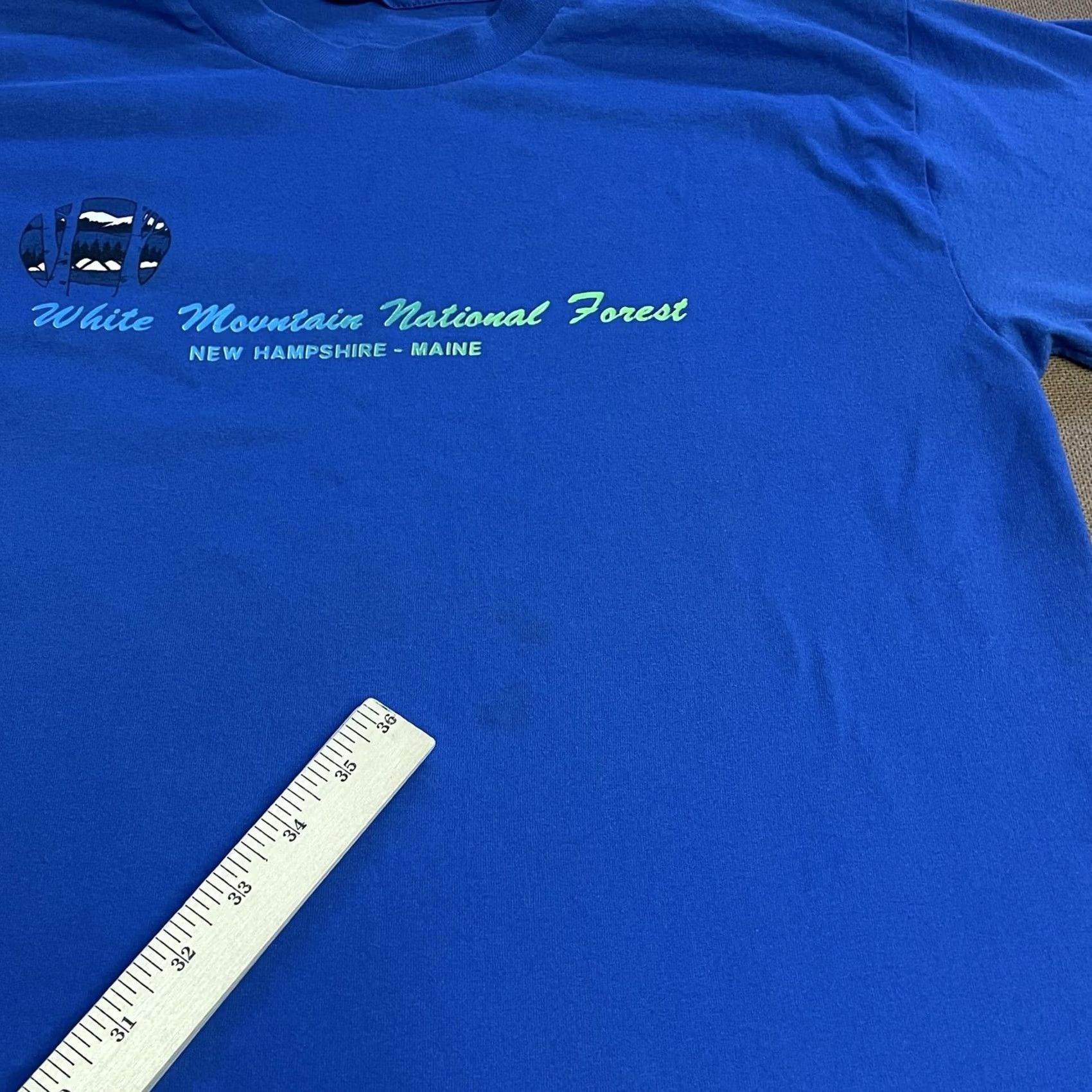 Vintage White Mountain National Forest Shirt Mens Large Blue Tee Size US L / EU 52-54 / 3 - 2 Thumbnail