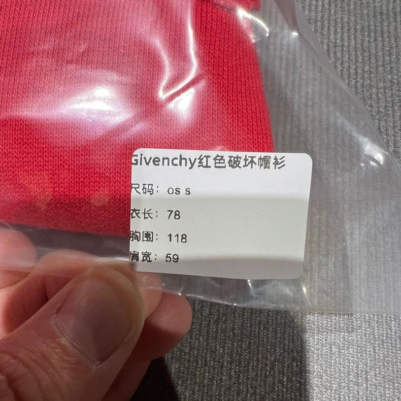 Givenchy Givenchy Red Ripped Destroyed Hoodie Size US S / EU 44-46 / 1 - 9 Thumbnail