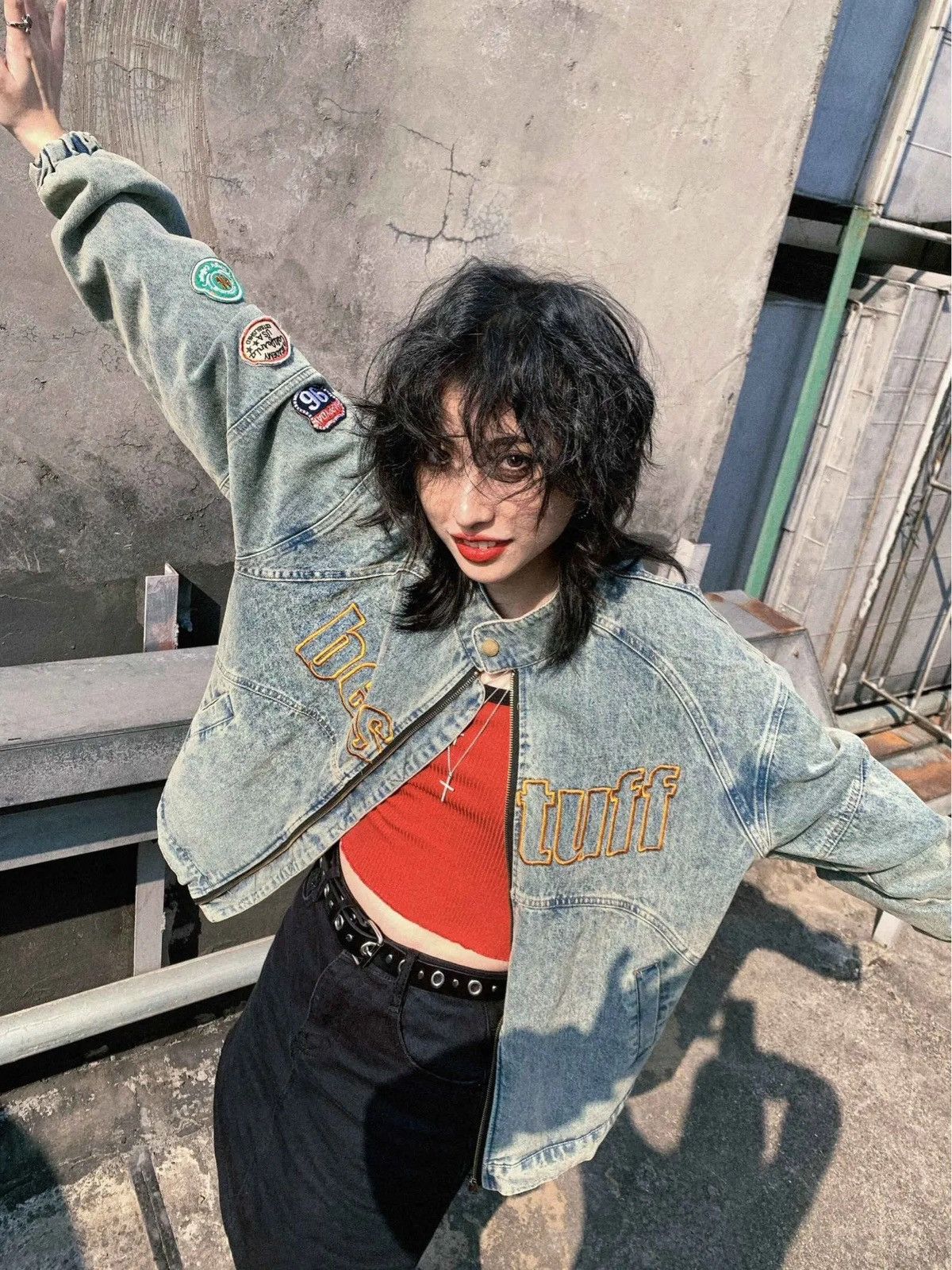 Vintage American vintage denim jacket bomber oversize y2k unisex Size US L / EU 52-54 / 3 - 17 Thumbnail