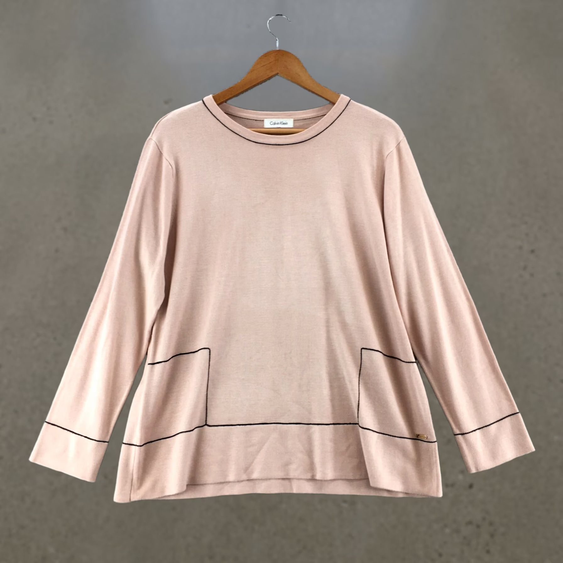 Calvin Klein Calvin Klein Knit Sweater Tee Top Womens Medium Pink Long Sleeve Crew Neck Shirt Adult M Pink Classic Pullover Womens Size M / US 6-8 / IT 42-44 - 1 Thumbnail