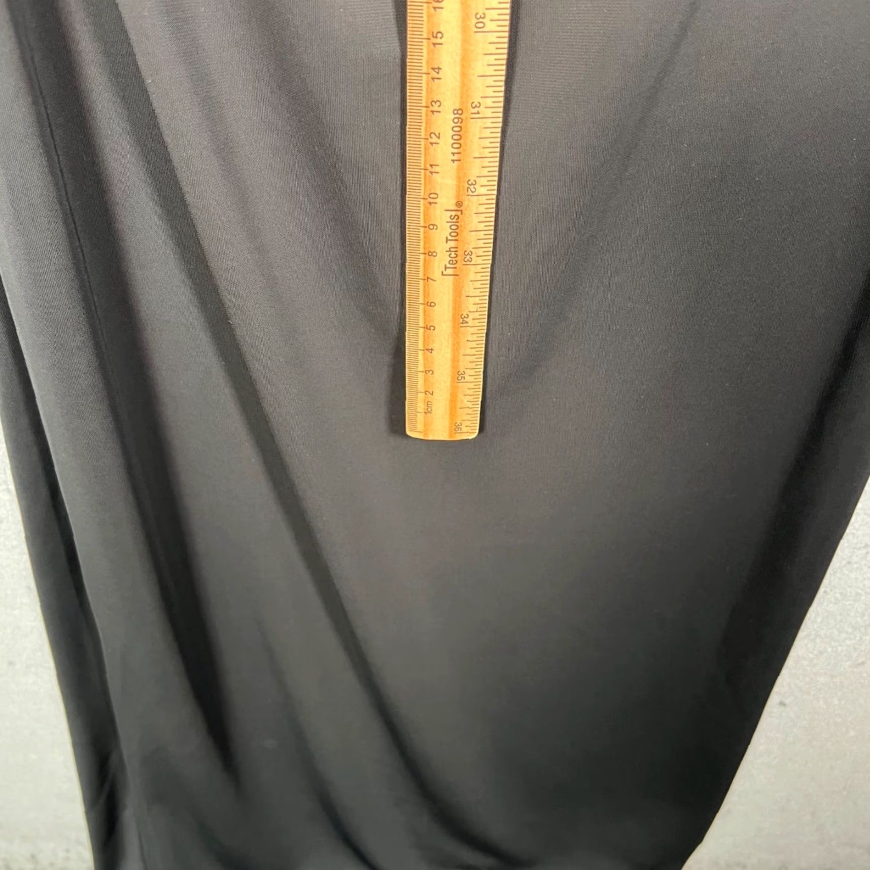 Vintage JLUXLABEL Black Long Sleeve Maxi Dress Draped Necklace Ruched Side W/ Draped Neckline & Side Ruching Womens S Size S / US 4 / IT 40 - 6 Thumbnail