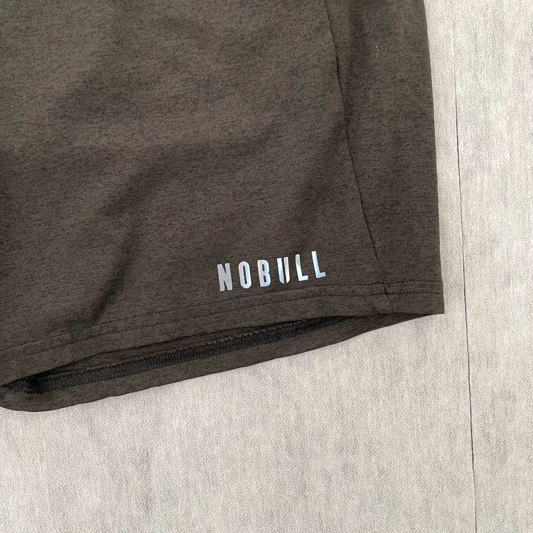 Vintage NoBull Athletic Shorts Mens XL Gray Drawstring Zipper Pockets Stretch Activewear Size US 36 / EU 52 - 3 Thumbnail