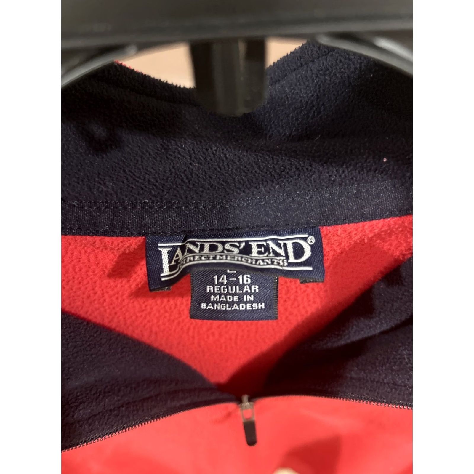 Lands' End Lands End Hoodie Teen Large 14-16 Red Quarter Zip Up 100% Polyester Long sleeve Size L / US 10 / IT 46 - 2 Thumbnail