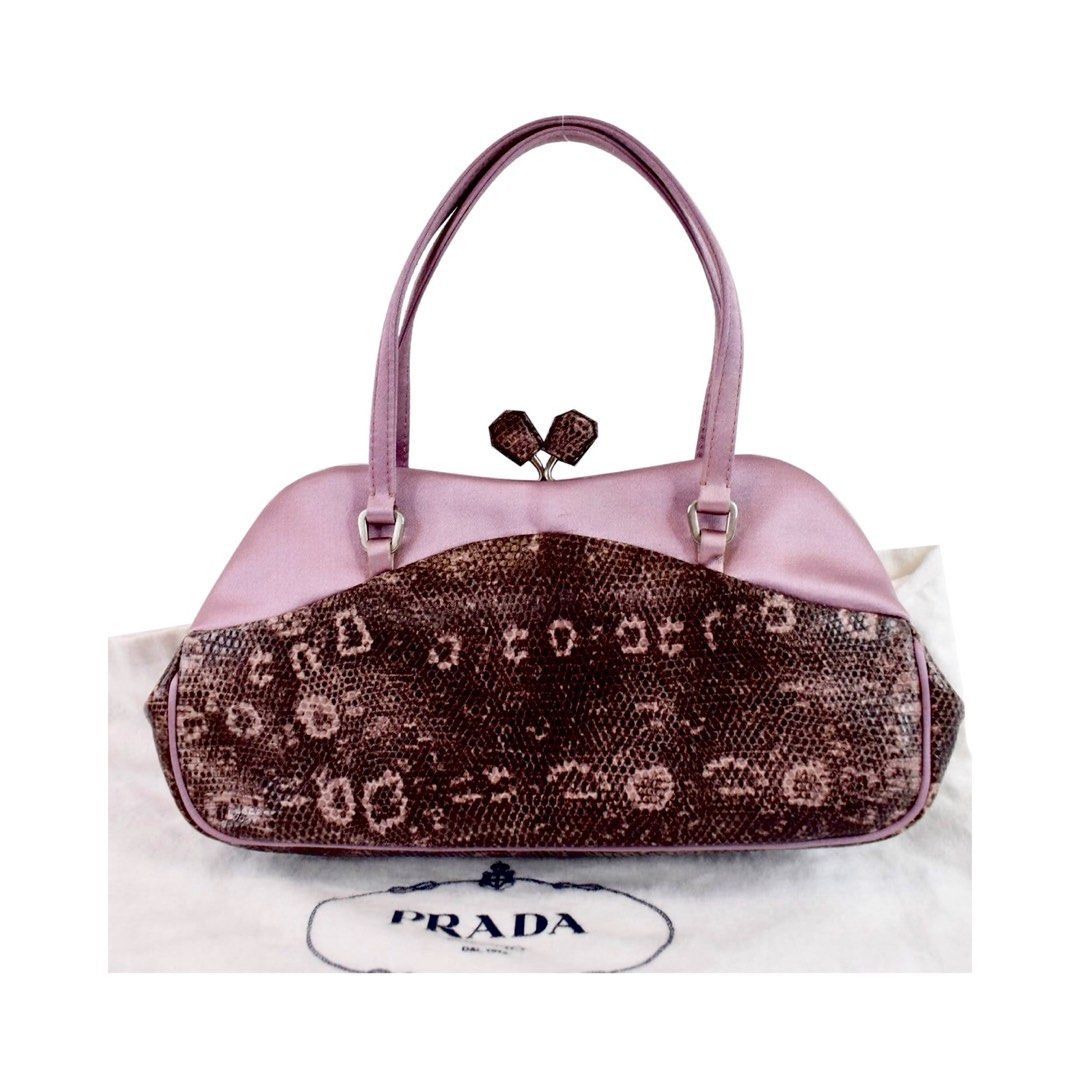 Prada PRADA Sera Lizard Skin Bowling Bag Size ONE SIZE - 2 Thumbnail
