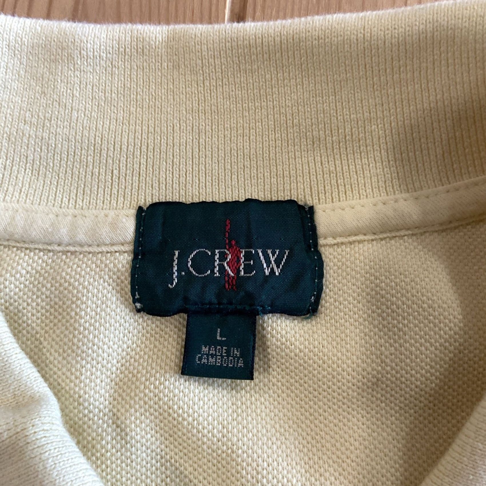 J.Crew VINTAGE J.CREW Polo Shirt Mens Large Yellow Short Sleeve Knit 100% Cotton Golf 90s Size US L / EU 52-54 / 3 - 5 Thumbnail