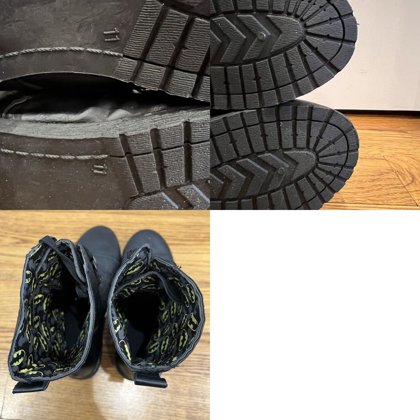 Vintage Batman Emblem Boots Ladies 11 Canvas Lace-Up Ankle Black Yellow Combat Style Shoes Size US 11 / IT 41 - 9 Thumbnail
