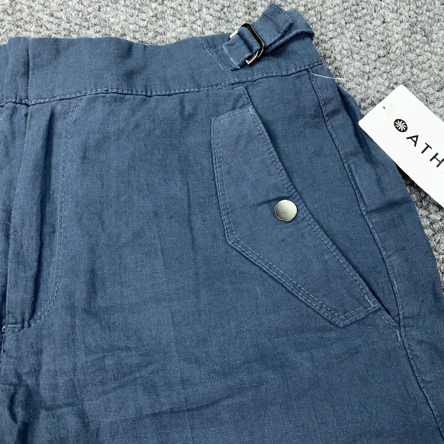 Athleta VINTAGE Athleta Linen Shorts Womens Size 6 Casual Lightweight Blue High Rise Chino Size 28" / US 6 / IT 42 - 2 Thumbnail
