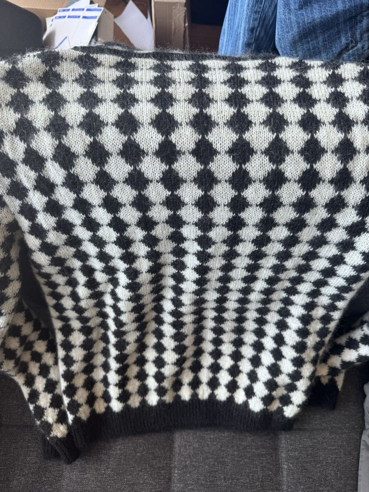 Saint Laurent Paris YSL Checkered Sweater Size US M / EU 48-50 / 2 - 9 Thumbnail