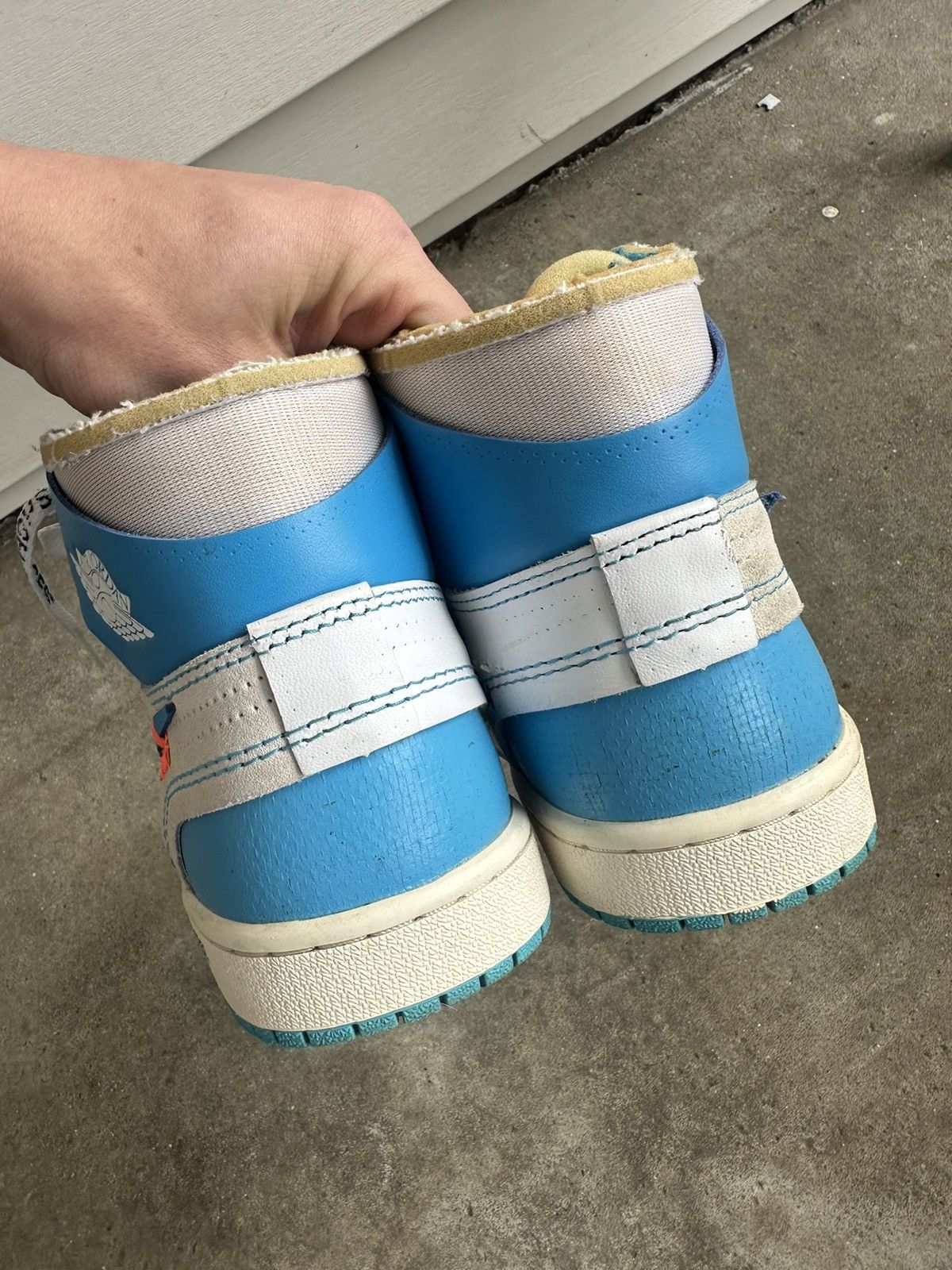 Jordan Brand × Off-White Nike Air Jordan 1 High OG Off-White UNC size 7.5 Size US 7.5 / EU 40-41 - 4 Thumbnail