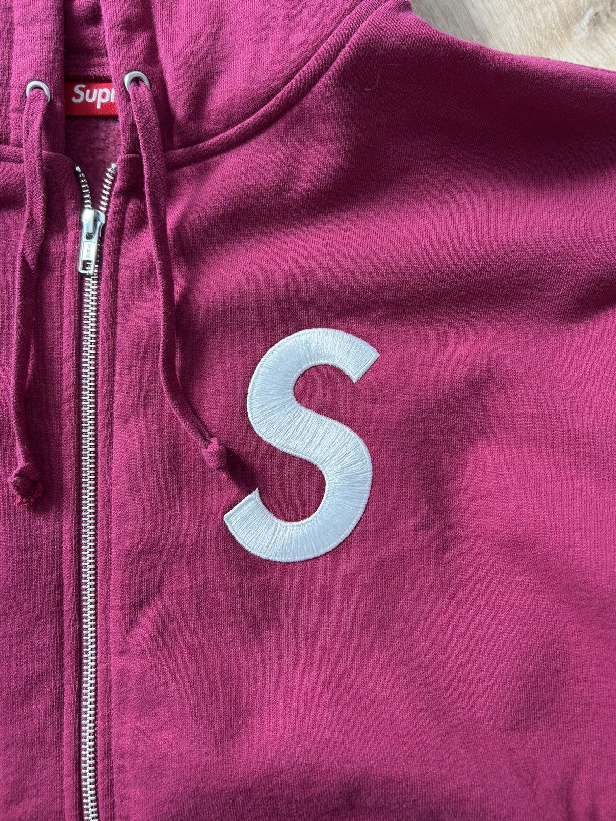 Supreme Supreme Raspberry S Logo Zip Up Hoodie Size US XL / EU 56 / 4 - 2 Thumbnail