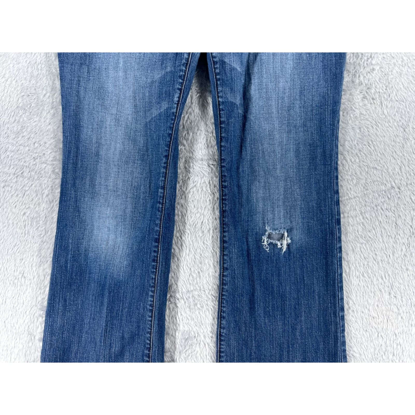 Mossimo Mossimo Women's Bootcut Jeans Size 15 Blue Denim Stretch 34x31 Low Rise Regular Fit Size 36" / US 14 / IT 50 - 3 Thumbnail