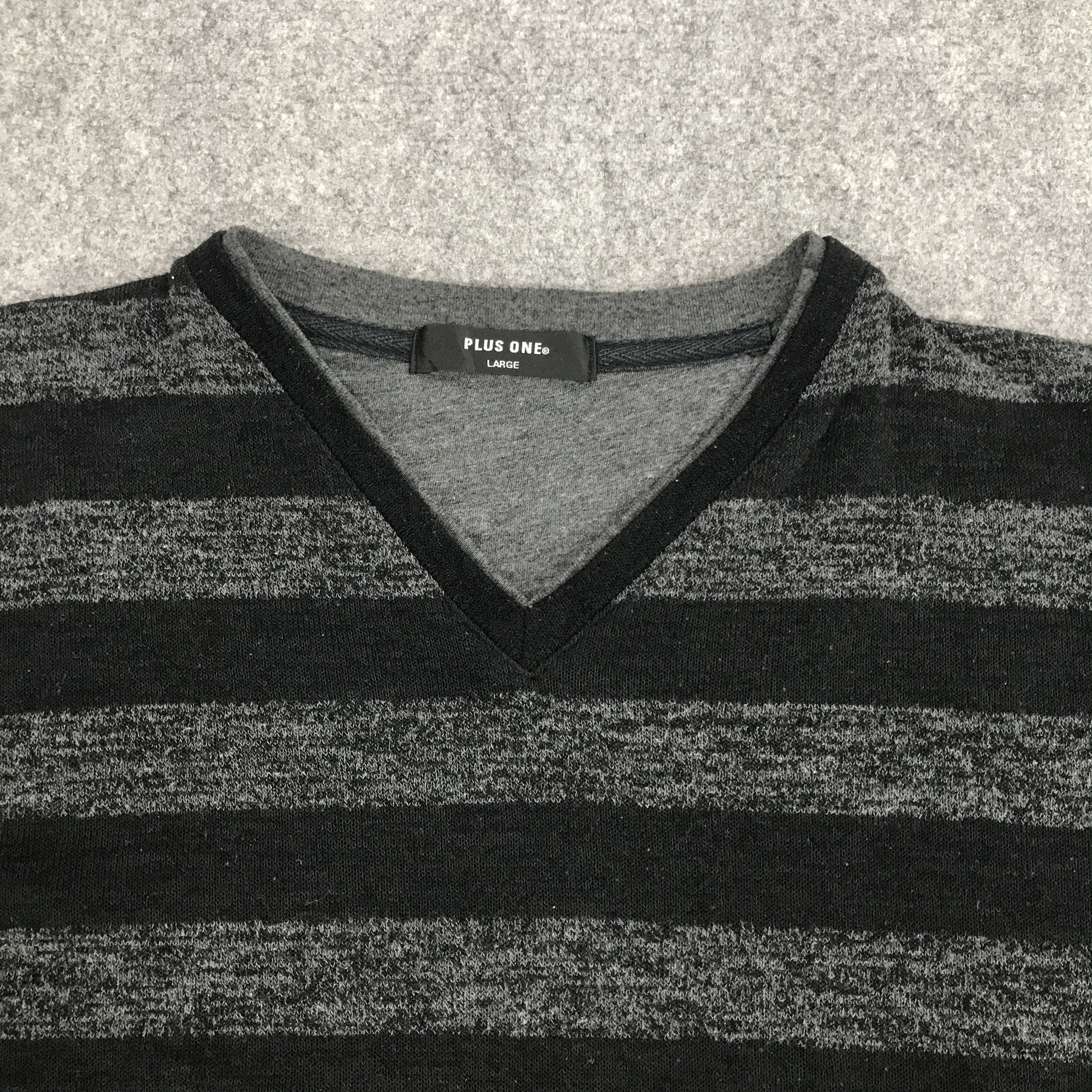 Japanese Brand × Plus One Clothing Rare plus one Striped long sleeve t-shirt Size US M / EU 48-50 / 2 - 8 Thumbnail