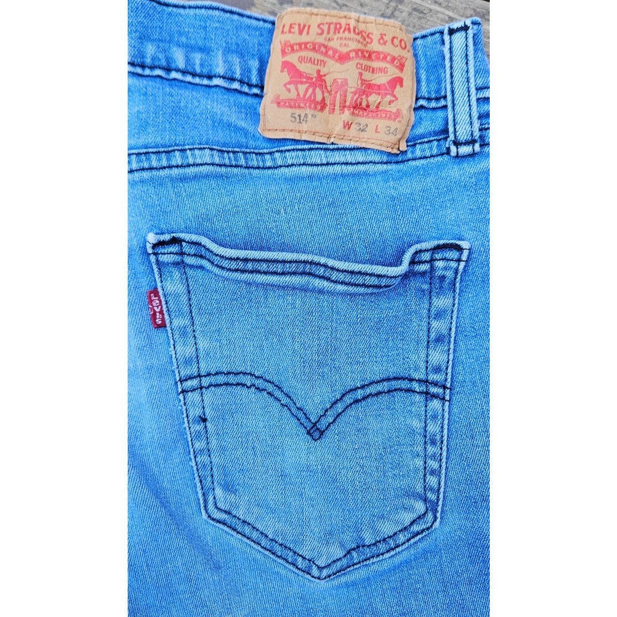 Levi's Men's Levi's Jeans 514, 32 x 34, Gently Worn, Light Wash Size US 32 / EU 48 - 3 Thumbnail