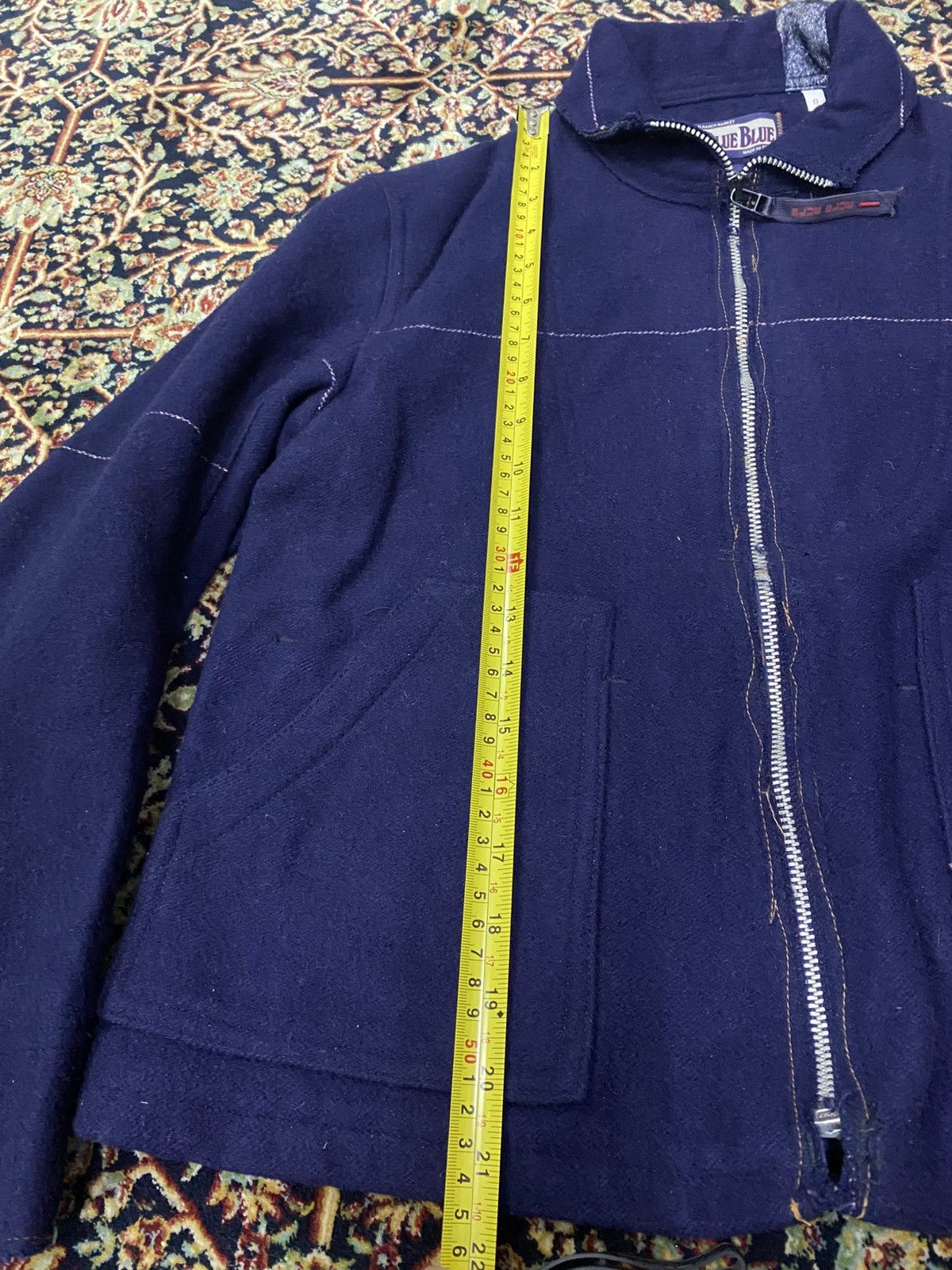 Blue Blue Japan × Indigo × Kapital Blue Blue Raw Seams Salvedge Wool Biker Jacket Size US XS / EU 42 / 0 - 12 Thumbnail