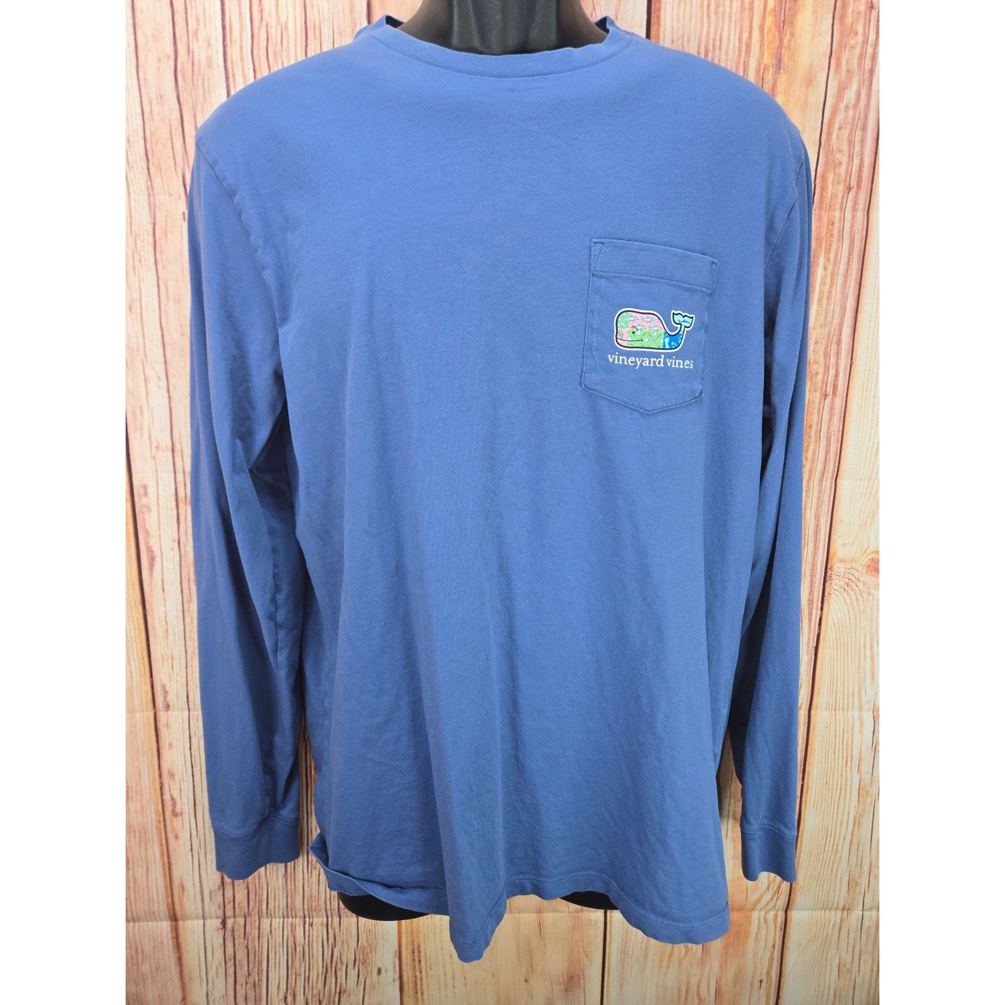 Vineyard Vines Vineyard Vines Mens Blue Long Sleeve Pocket T-Shirt Whale Lo Size US M / EU 48-50 / 2 - 1 Thumbnail